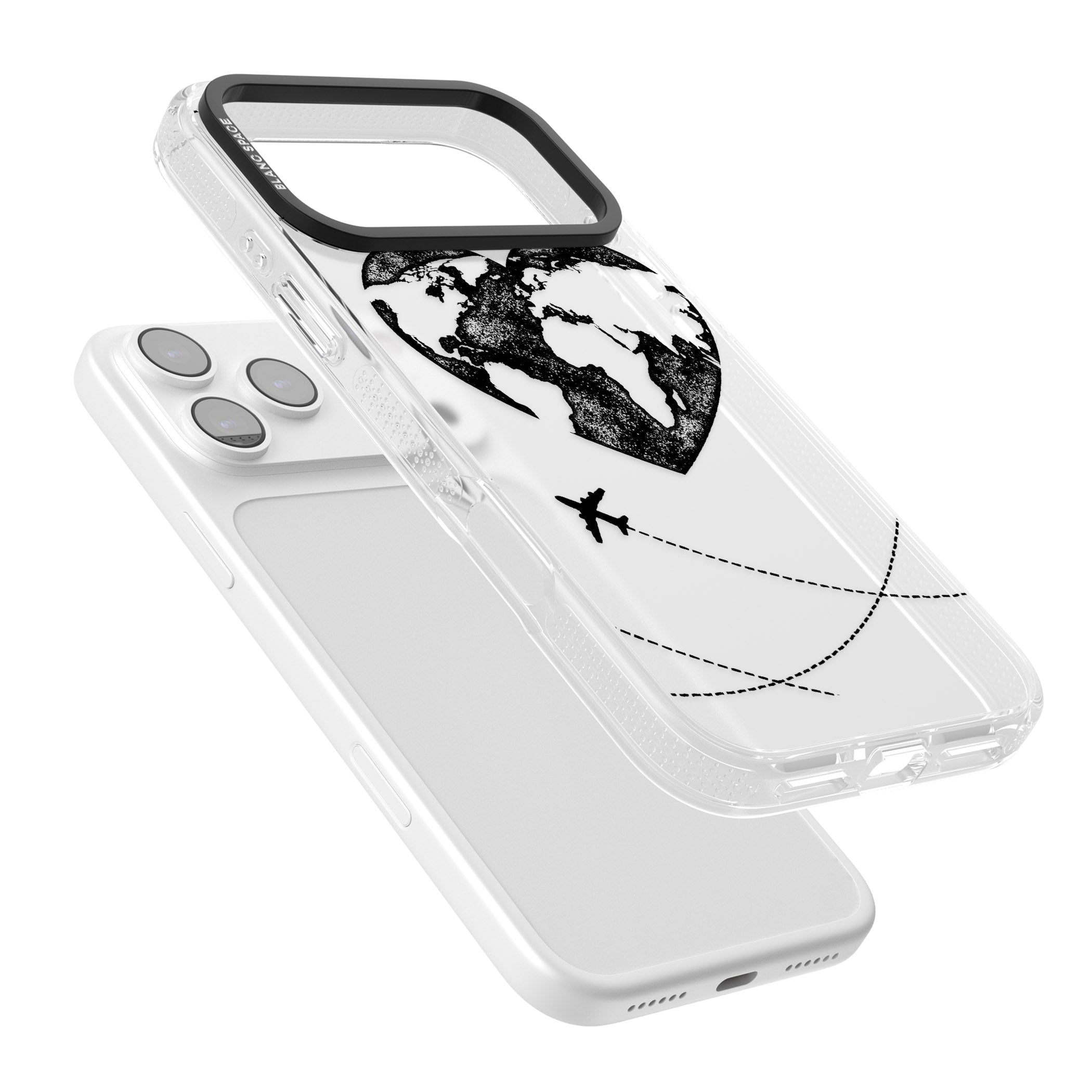 Globe Heart iPhone 17 Pro Impact Air Clear Phone Case Colours