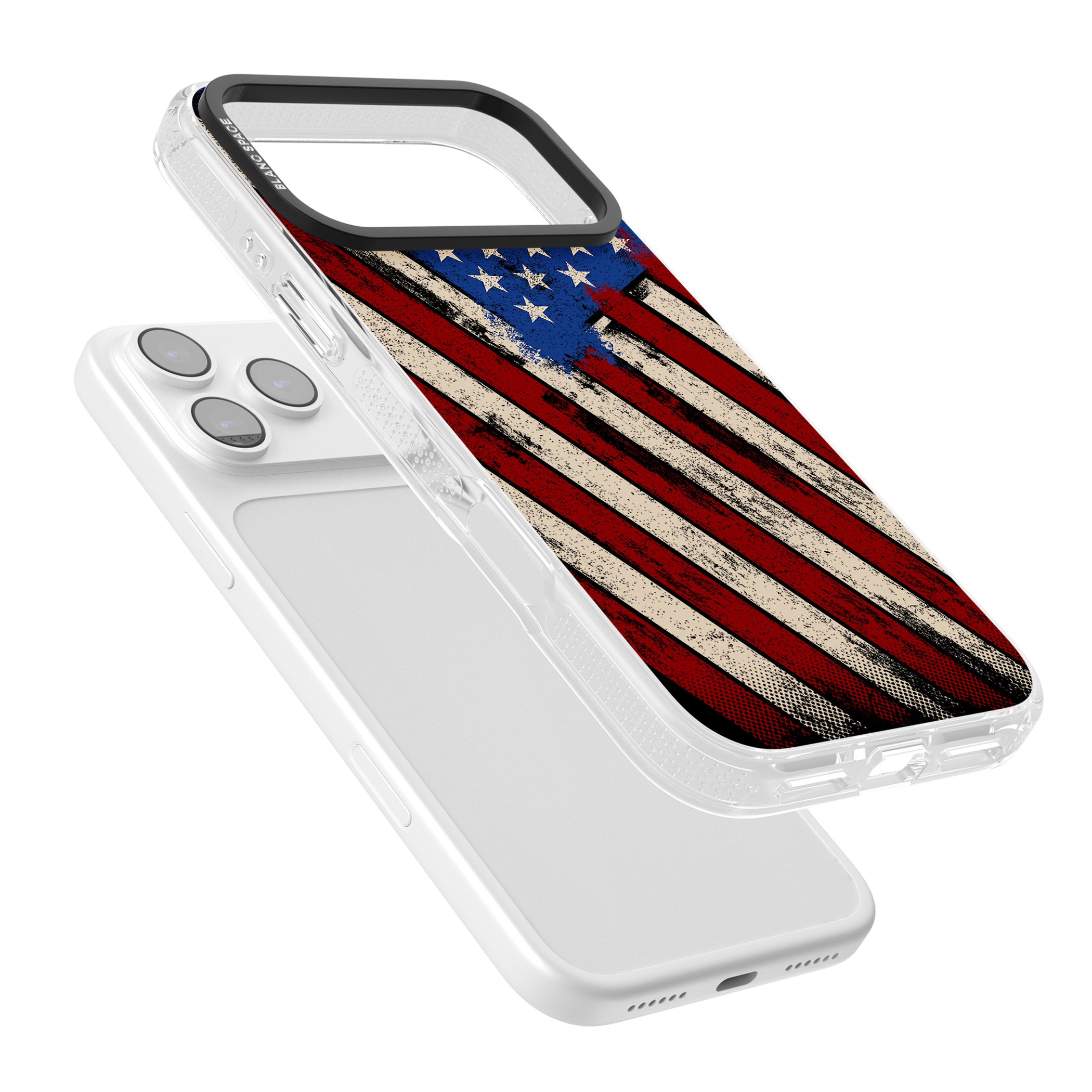 Distressed Us Flag iPhone 17 Pro Impact Air Clear Phone Case Colours