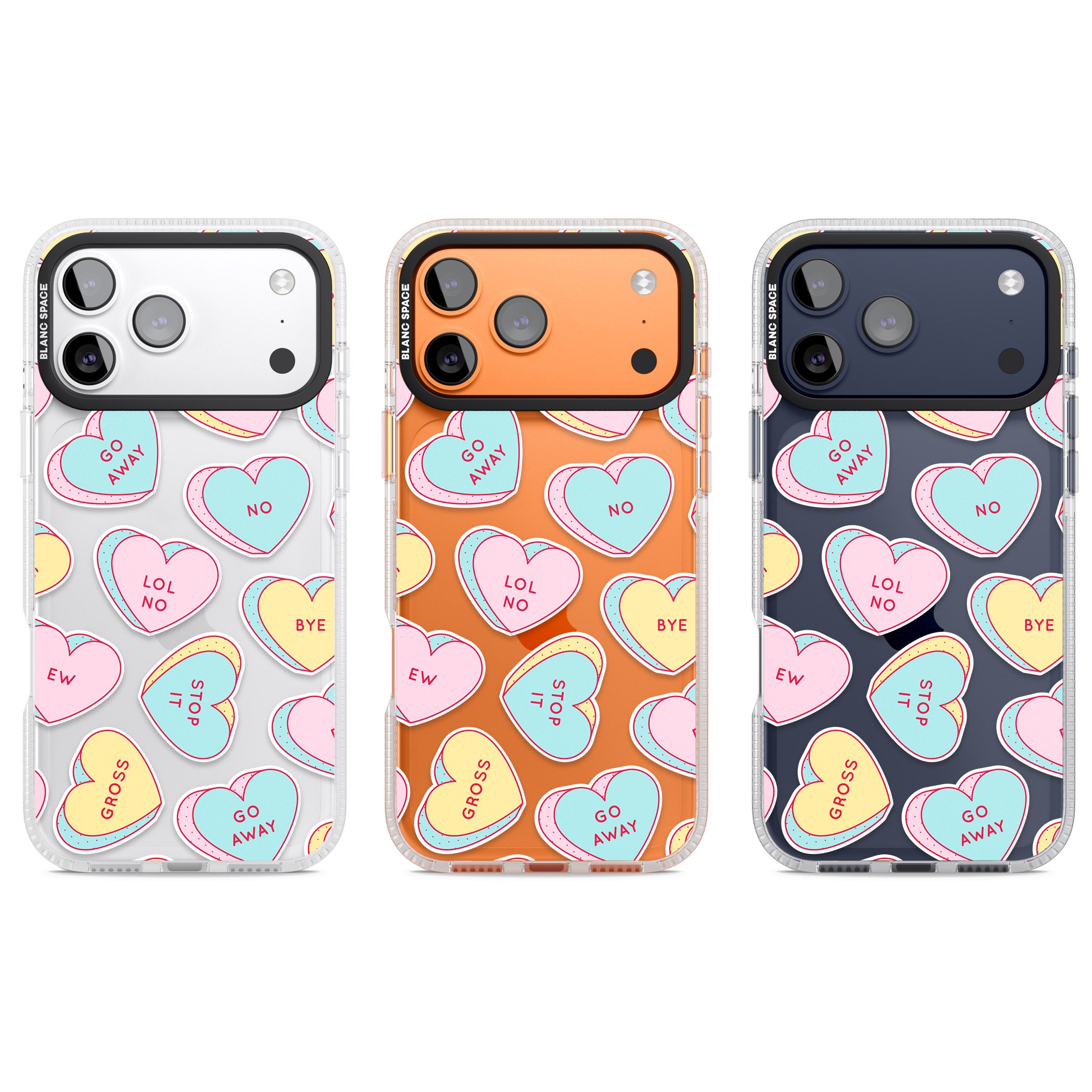 Sarcastic Love Hearts iPhone 17 Pro Impact Air Clear Phone Case APT Impact Protection