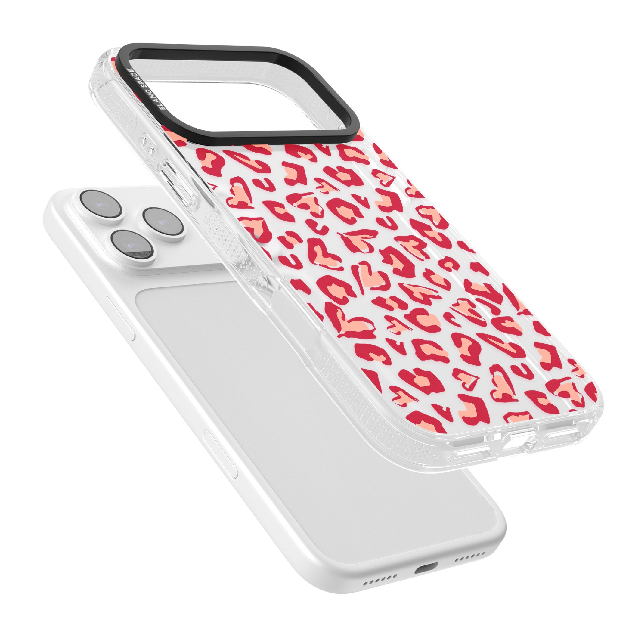 Heart Leopard Print iPhone 17 Pro Impact Air Clear Phone Case Colours