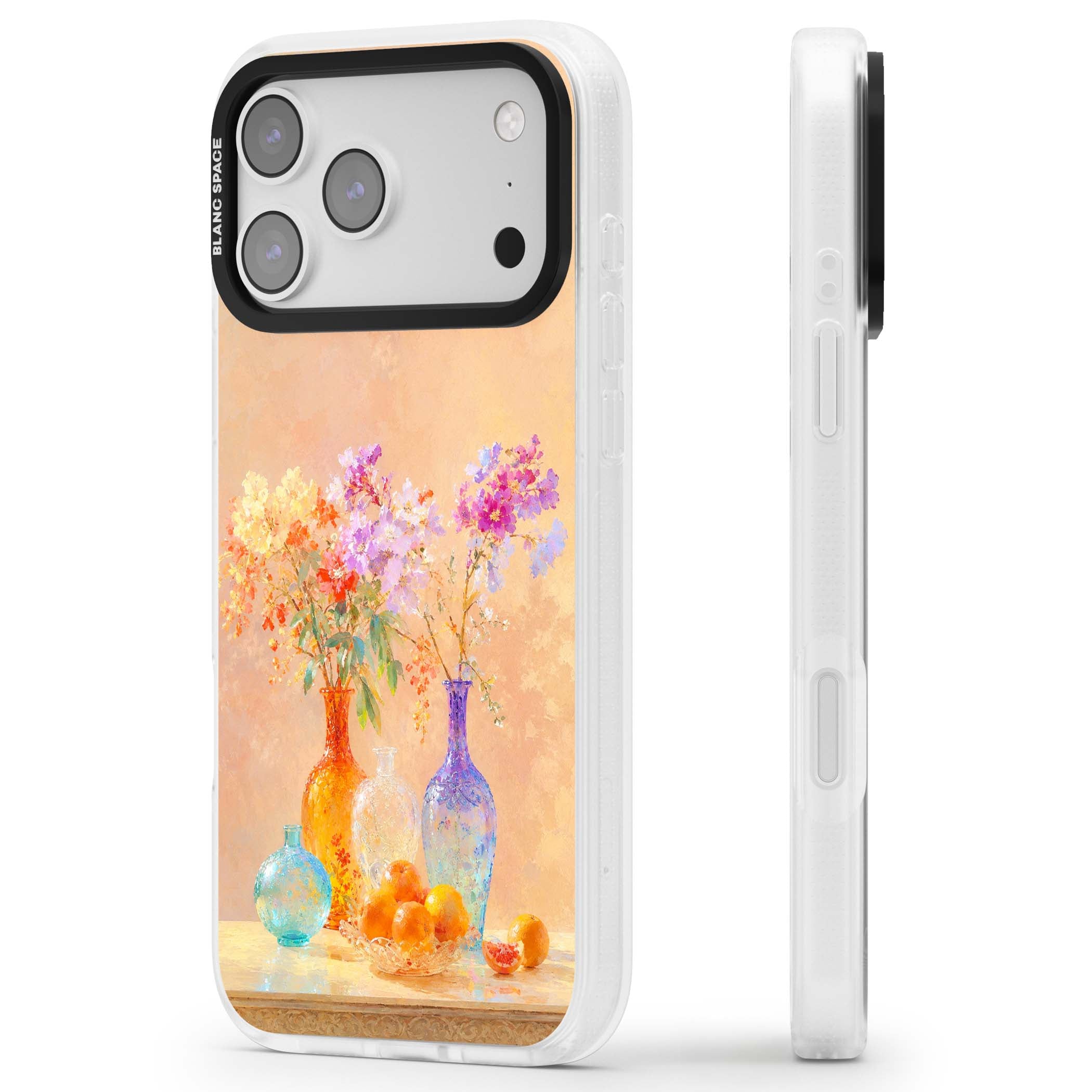 Peach Glass art iPhone case | Clear Case Impact Air case for iPhone 17 Pro, iPhone 17 Pro Max