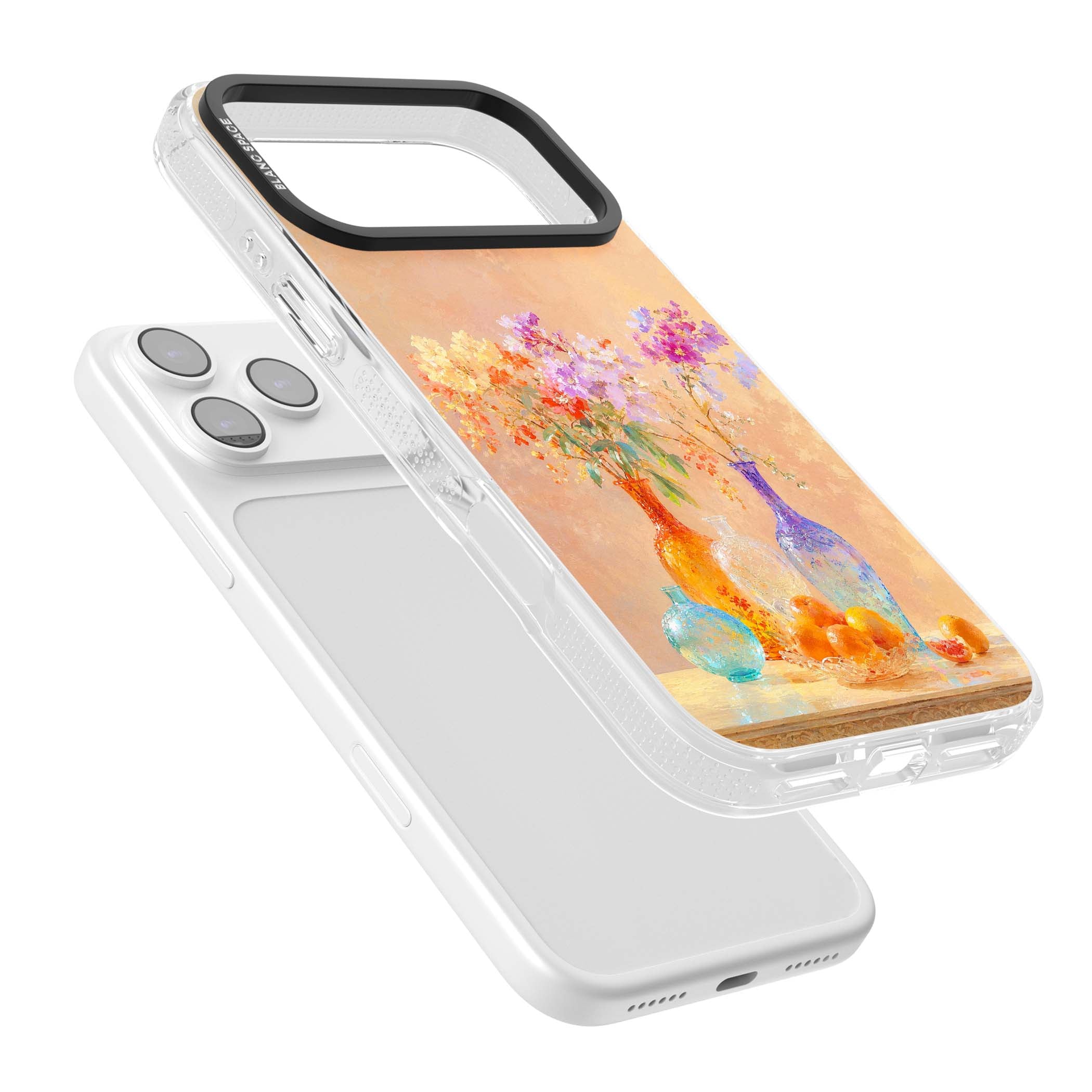 Peach Glass art iPhone case | Clear Case Impact Air case for iPhone 17 Pro, iPhone 17 Pro Max