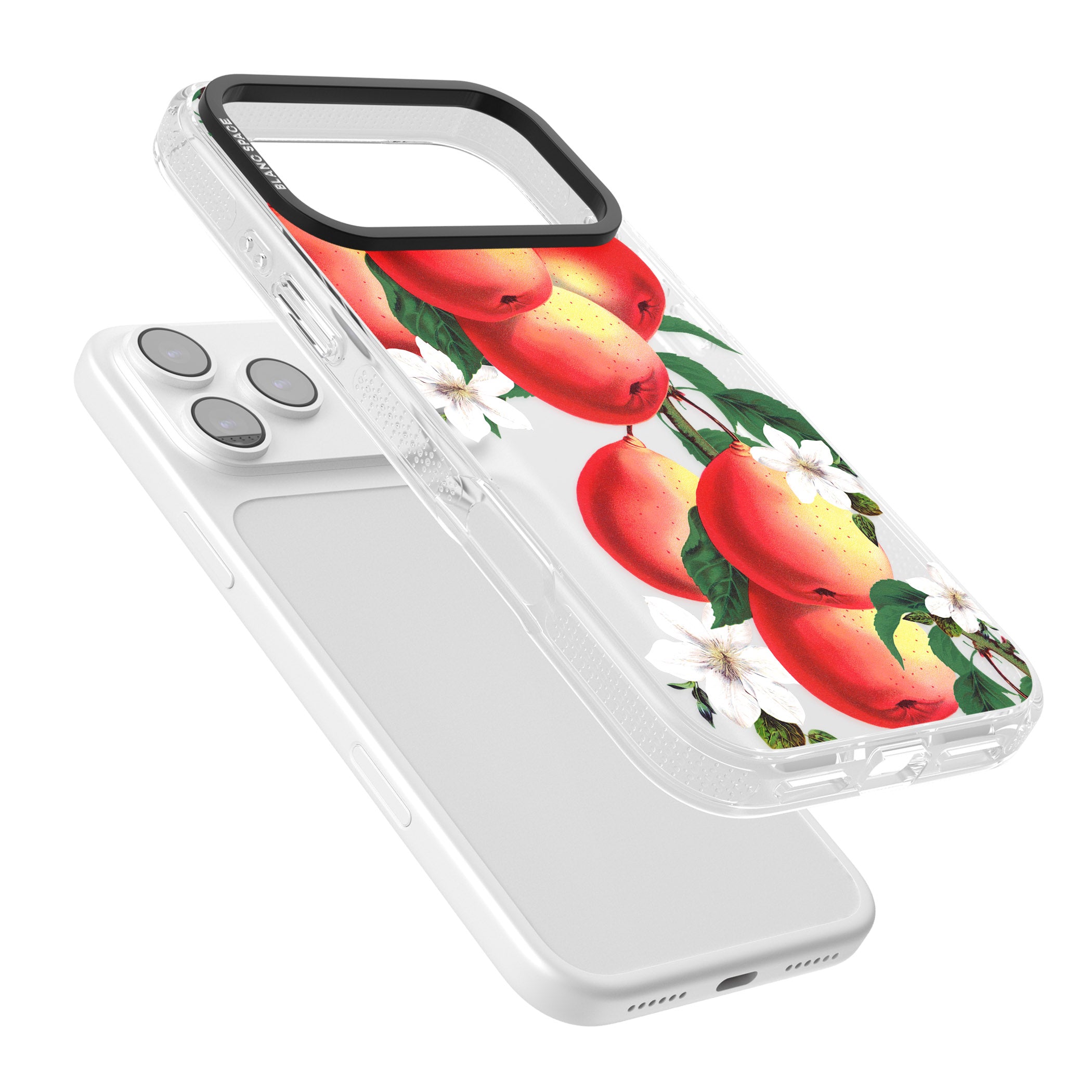 Vintage Painted Peaches iPhone 17 Pro Impact Air Clear Phone Case Colours