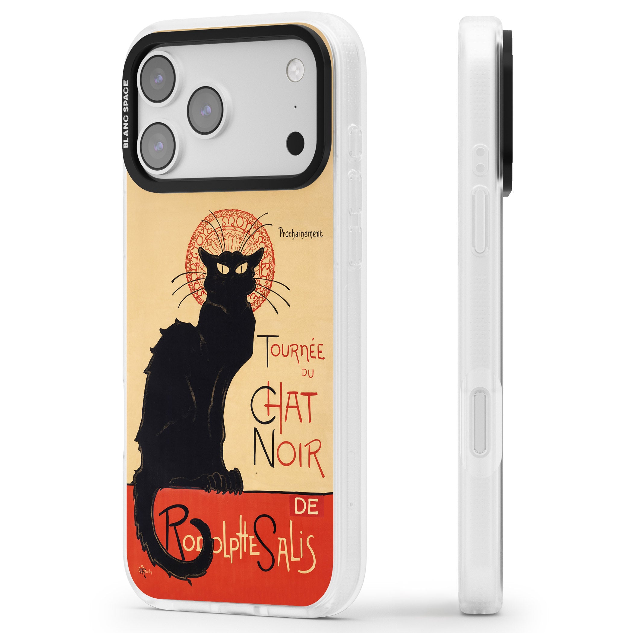 Tournee Du Chat Noir Poster iPhone 17 Pro Impact Air Clear Phone Case Side Profile
