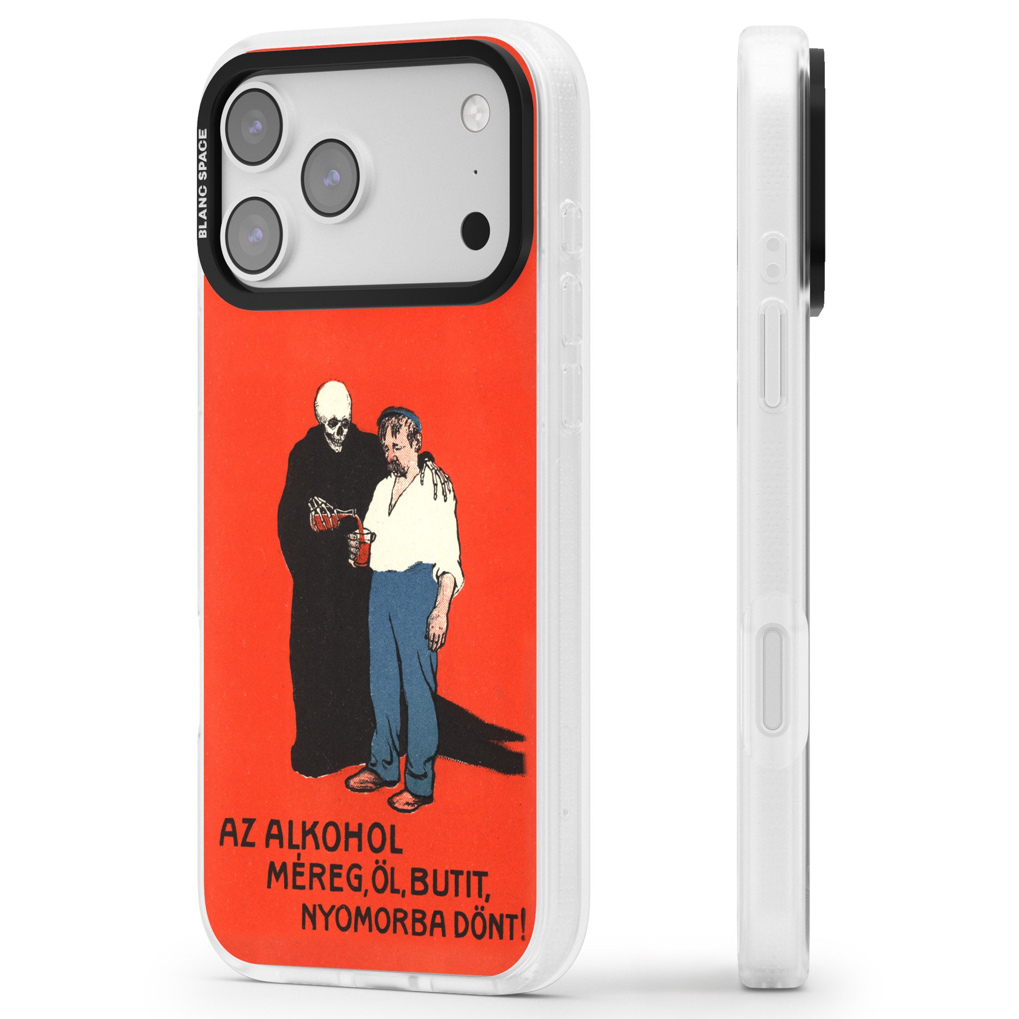 Az Alkohol Poster iPhone 17 Pro Impact Air Clear Phone Case Side Profile