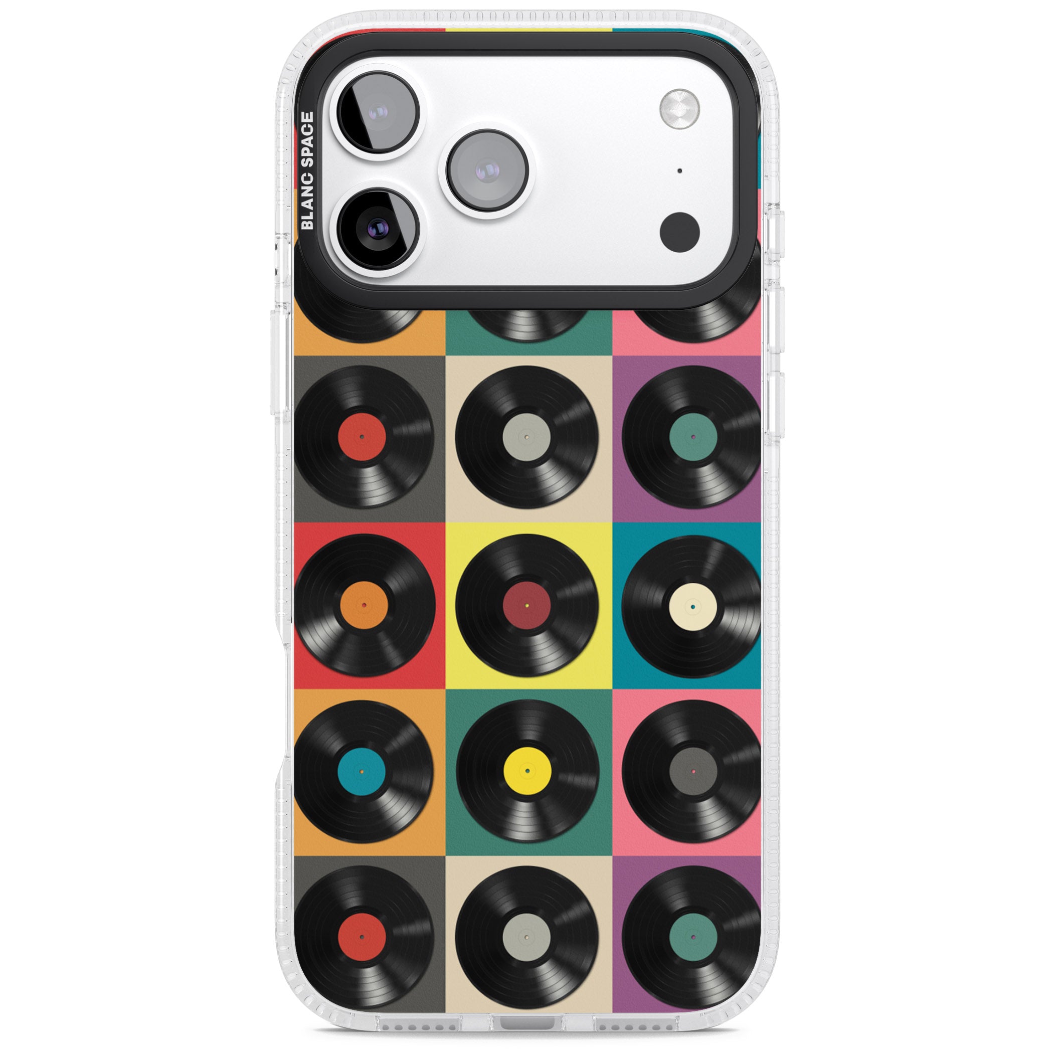 Vinyl Record Pattern iPhone 17 Pro Impact Air Clear Phone Case
