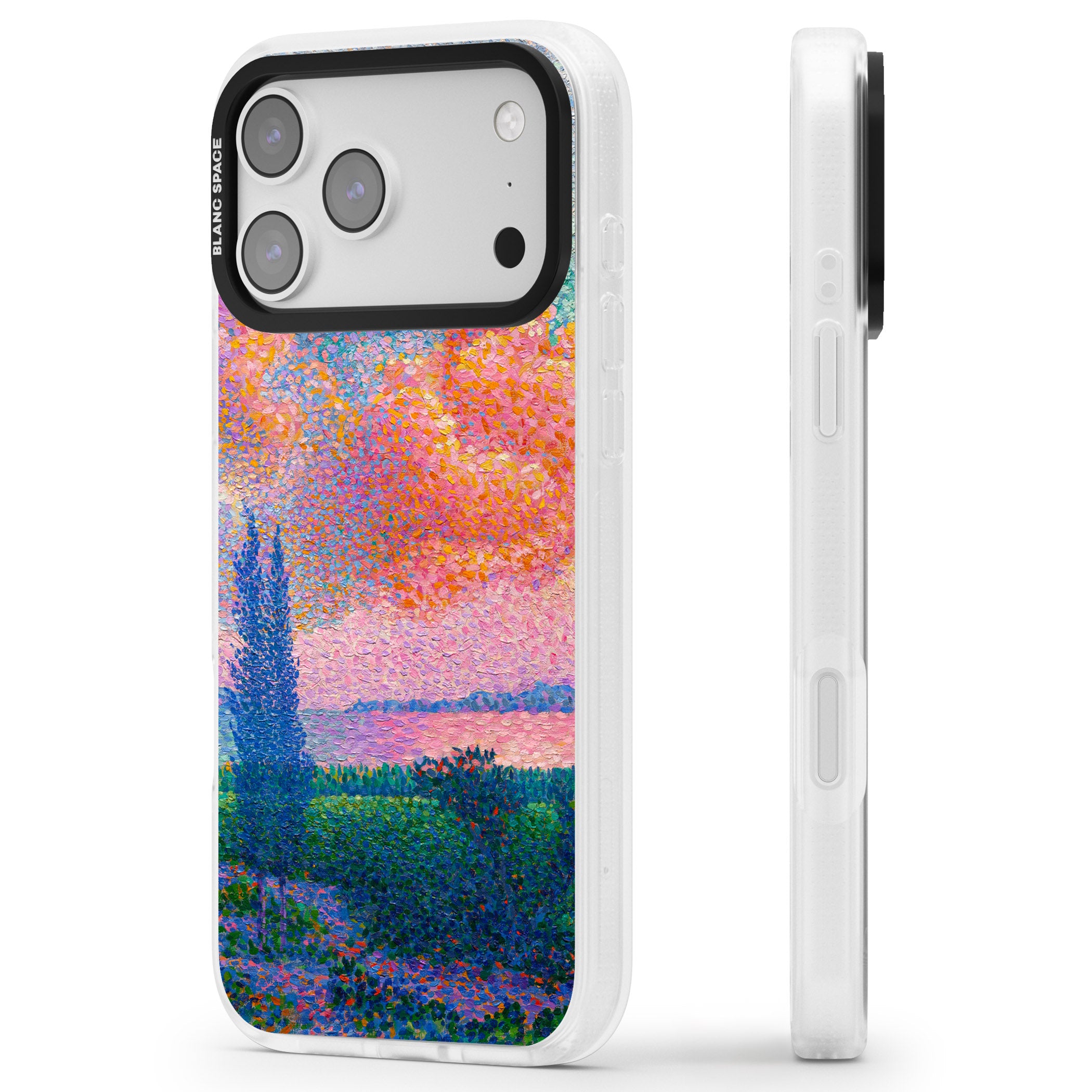The Pink Cloud iPhone 17 Pro Impact Air Clear Phone Case Side Profile