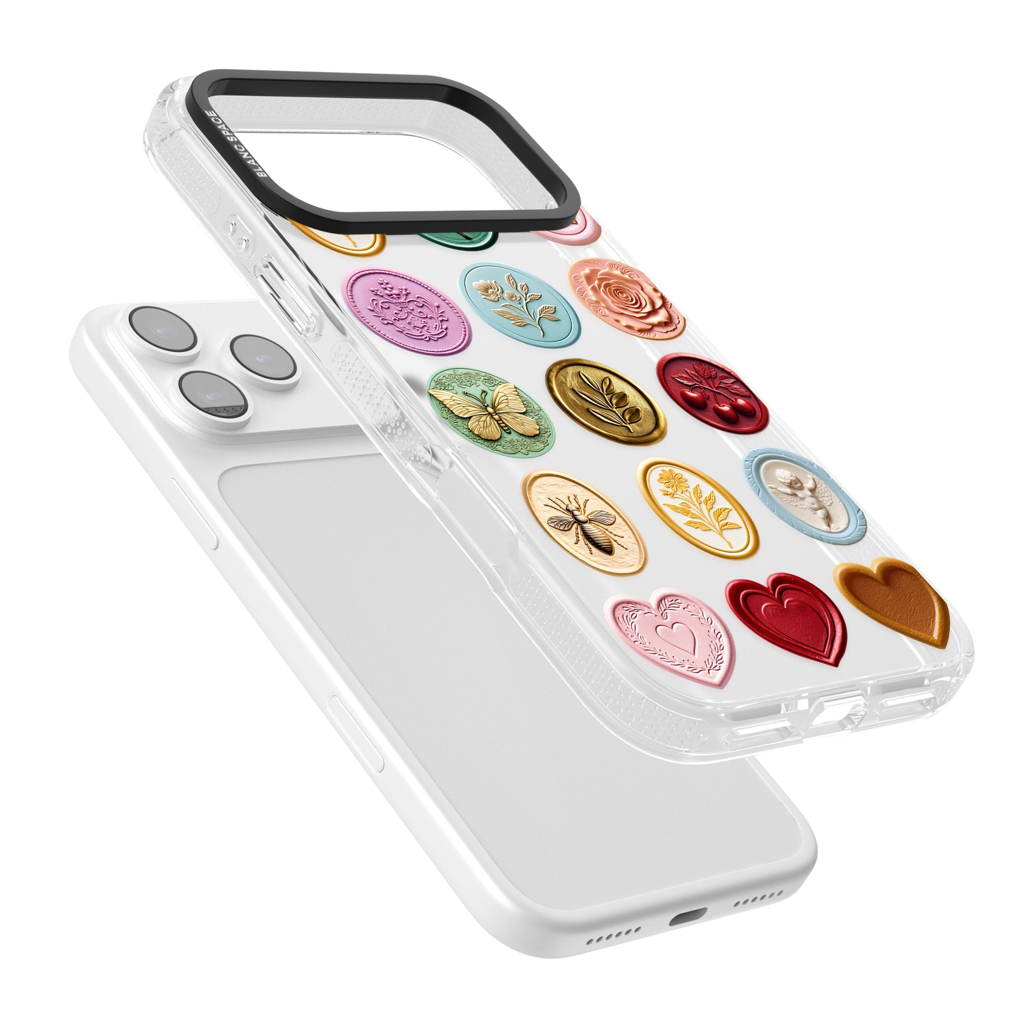 Vintage Wax Seal Pattern iPhone 17 Pro Impact Air Clear Phone Case Colours