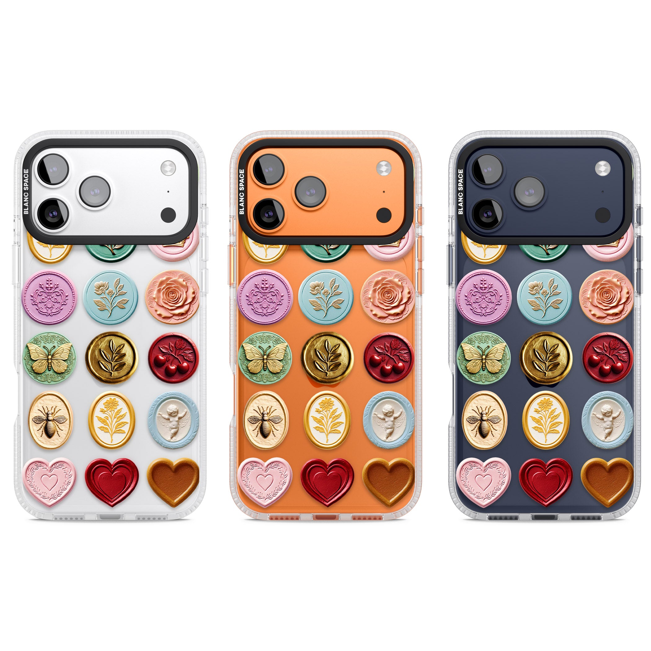 Vintage Wax Seal Pattern iPhone 17 Pro Impact Air Clear Phone Case APT Impact Protection