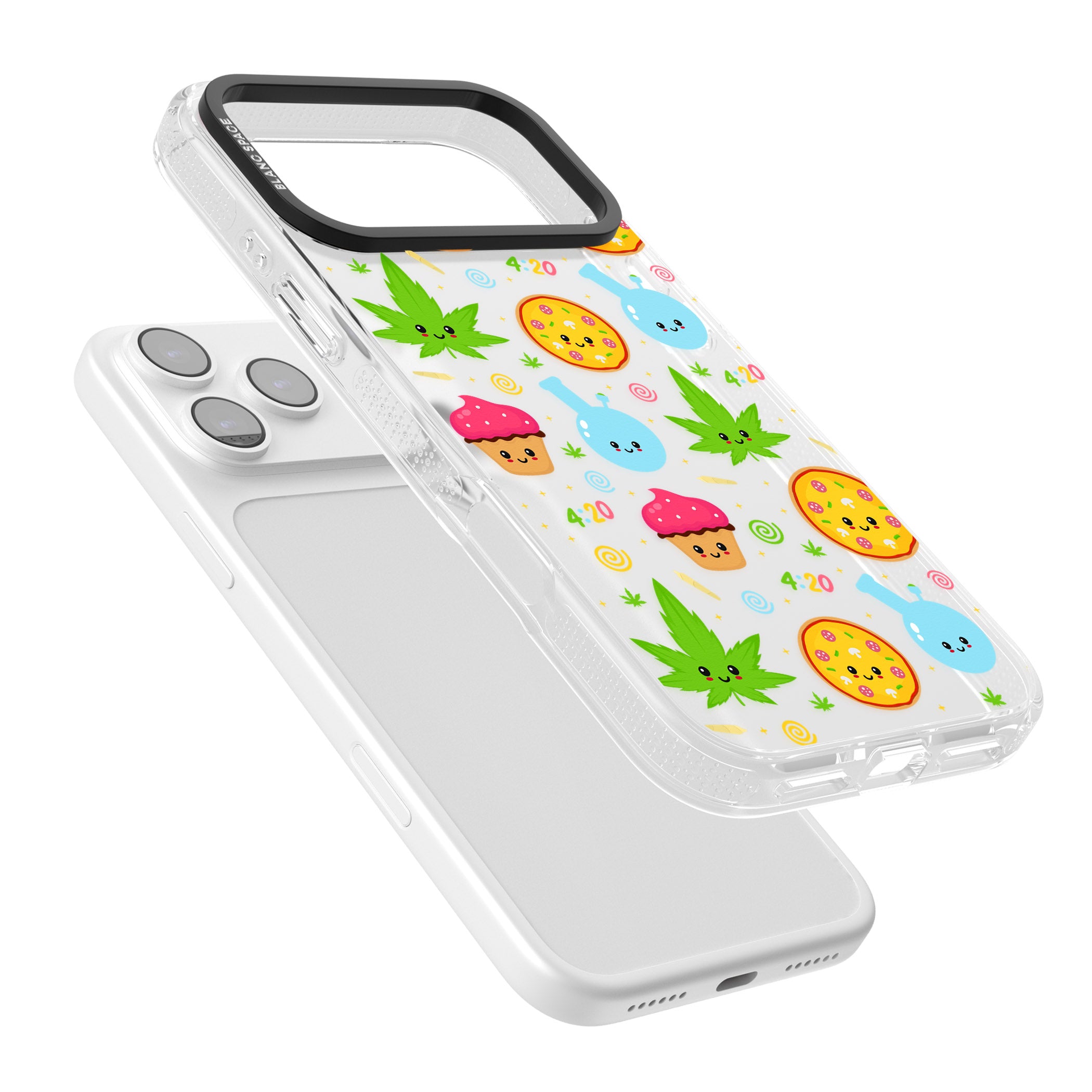 Kawaii Weed Pattern iPhone 17 Pro Impact Air Clear Phone Case Colours
