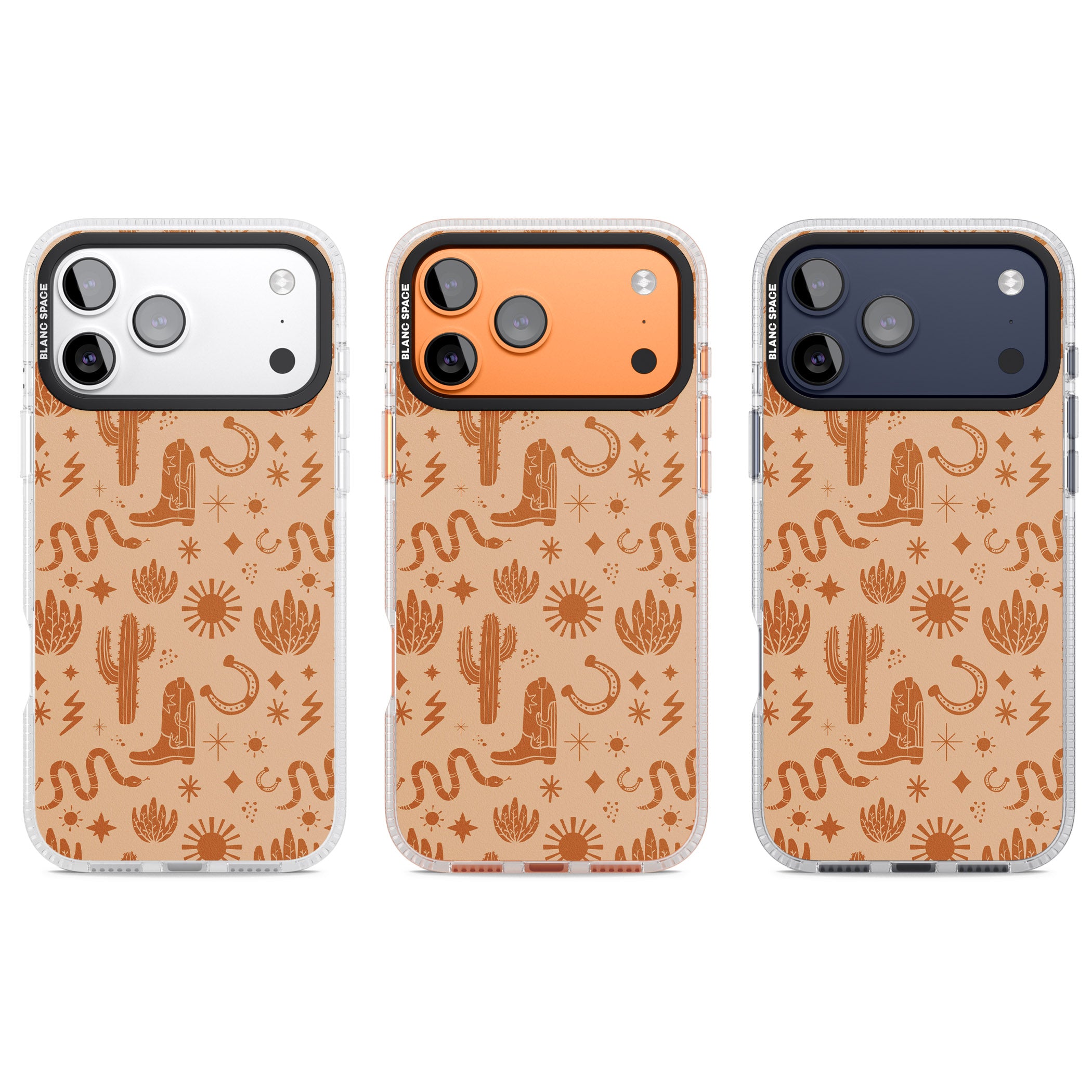 Wild West Pattern iPhone 17 Pro Impact Air Clear Phone Case APT Impact Protection