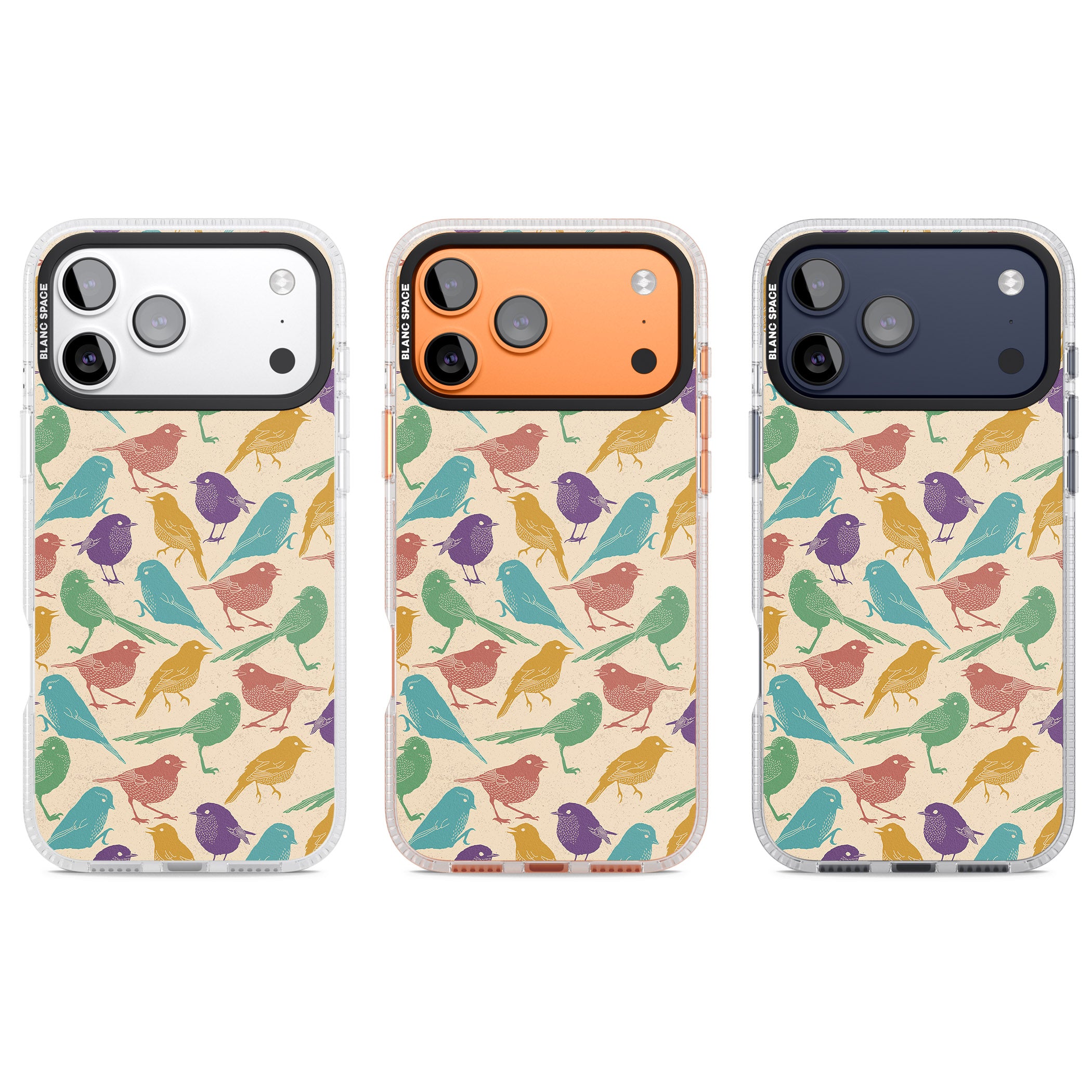 Colorful Feathered Friends iPhone 17 Pro Impact Air Clear Phone Case APT Impact Protection