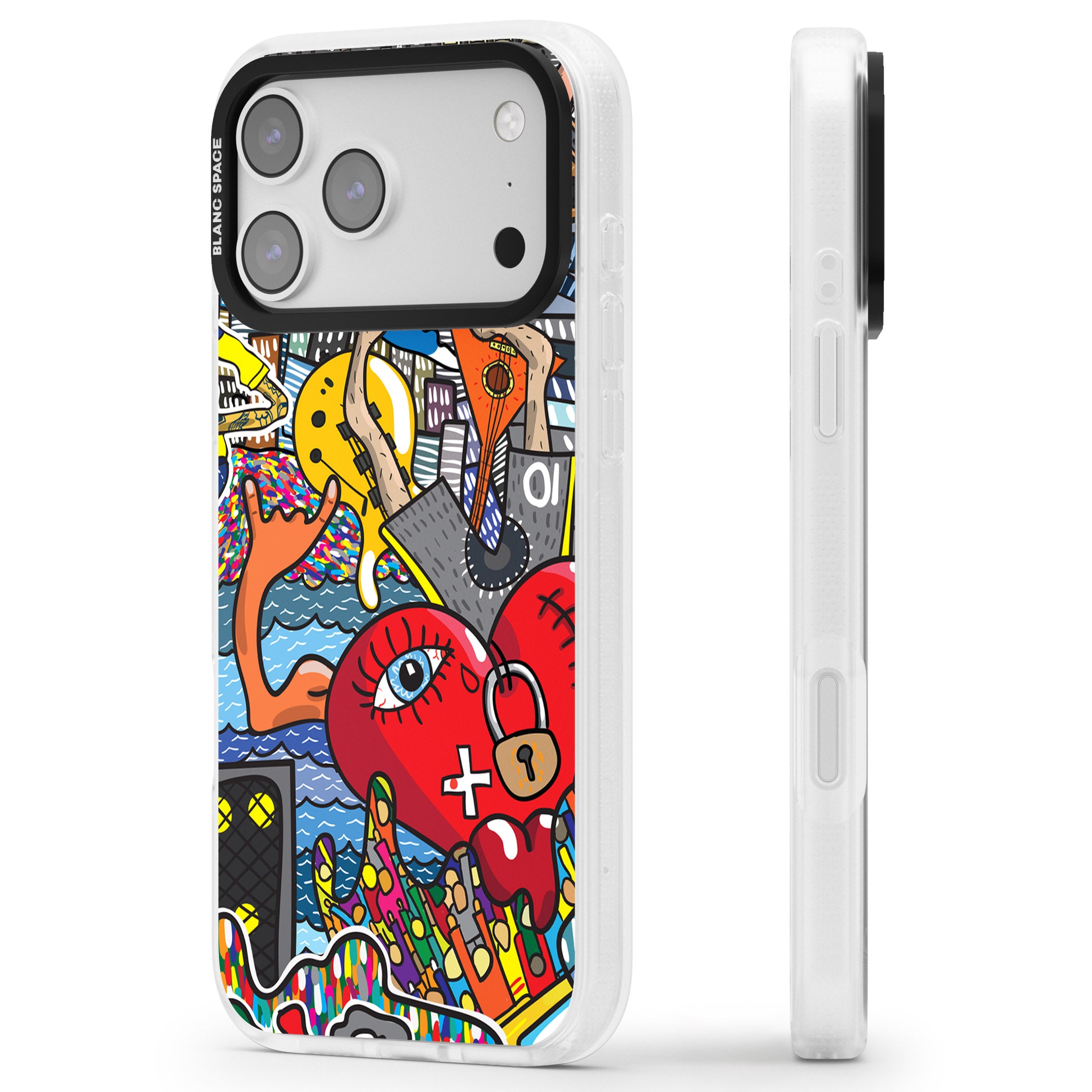 Crowd Tsunami iPhone 17 Pro Impact Air Clear Phone Case Side Profile