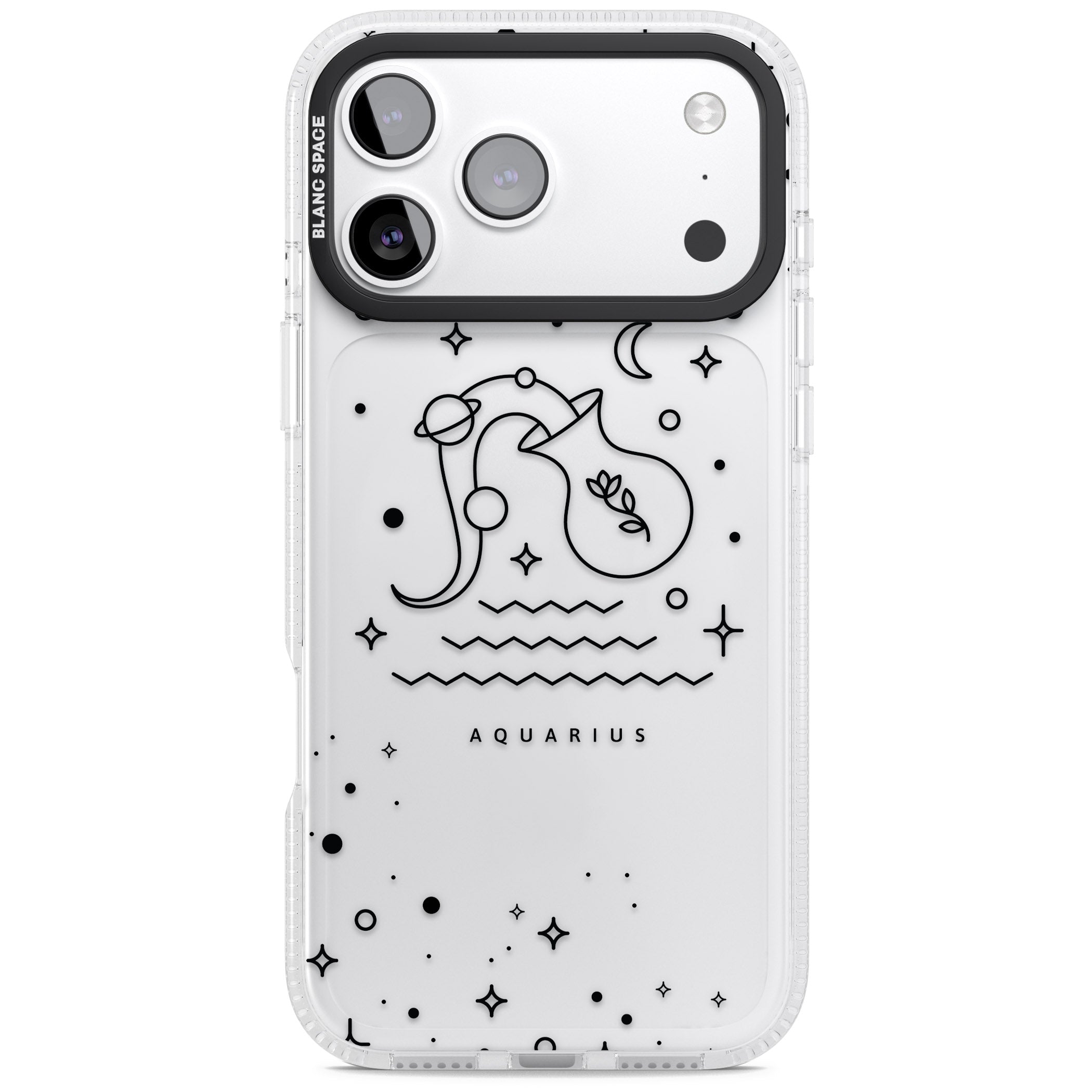 Aquarius Zodiac Symbol iPhone 17 Pro Impact Air Clear Phone Case