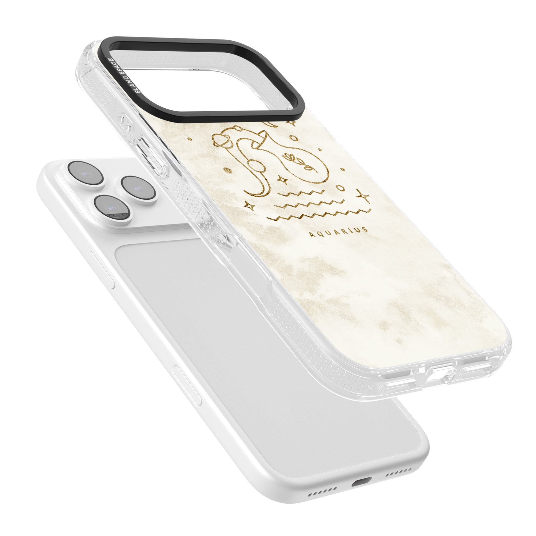 Aquarius Golden Emblem iPhone 17 Pro Impact Air Clear Phone Case Colours