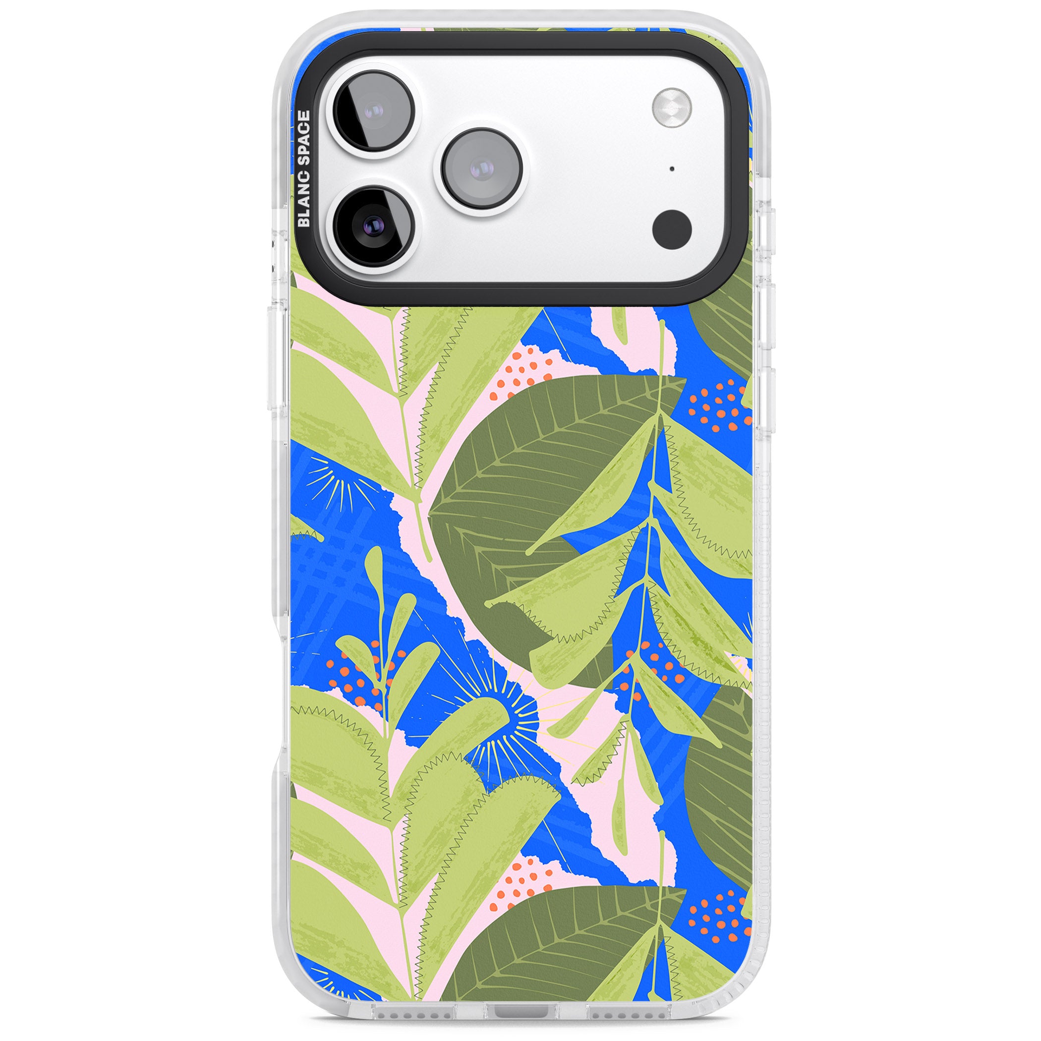 Fern Leaves Abstract Pattern iPhone 17 Pro Impact Clear Phone Case