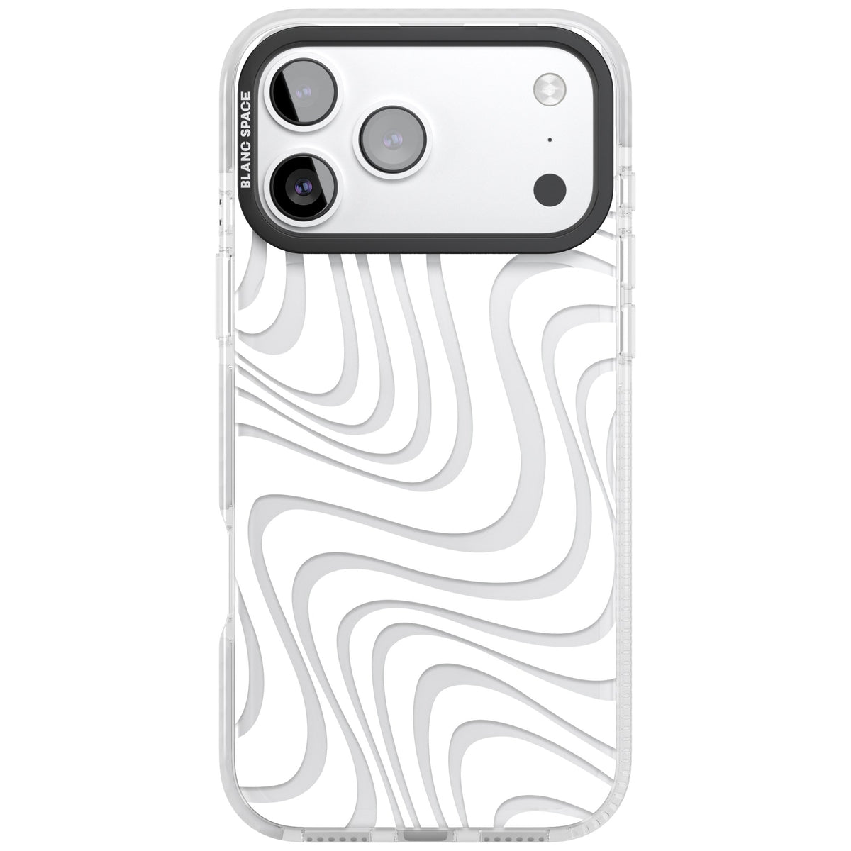 White Abstract Waves iPhone 17 Pro Max Impact Clear Phone Case front