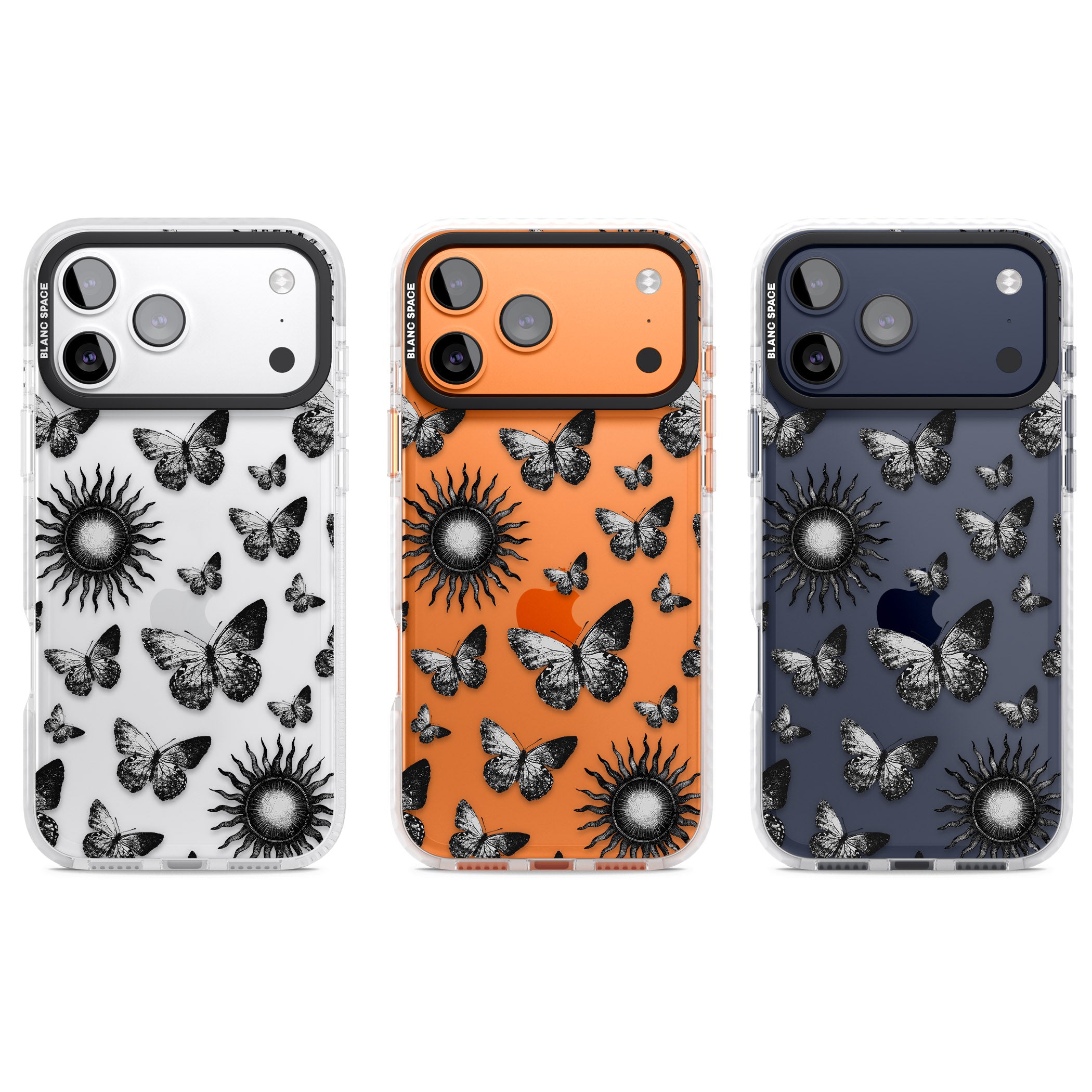 Butterflies Suns iPhone 17 Pro Impact Clear Phone Case APT Impact Protection