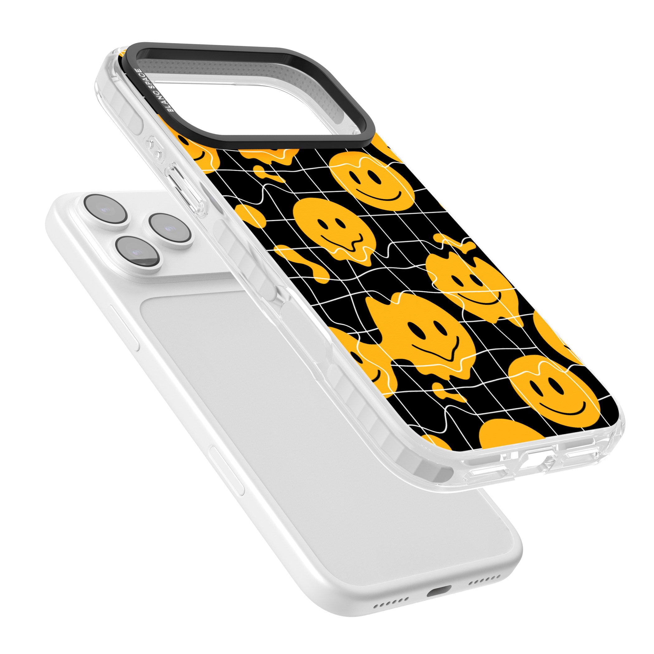 Acid Face Grid Pattern iPhone 17 Pro Impact Clear Phone Case Colours