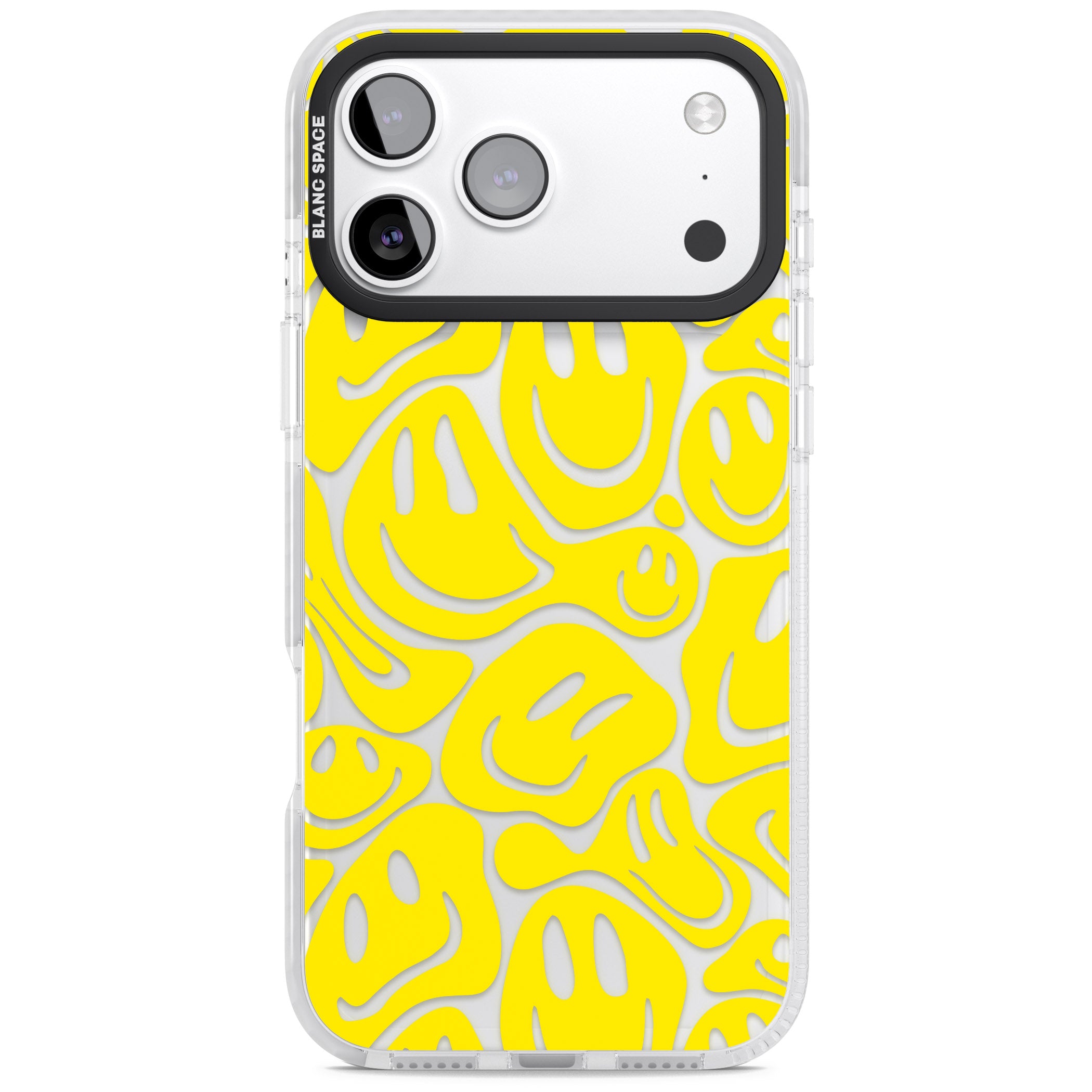 Yellow Acid Faces iPhone 17 Pro Impact Clear Phone Case
