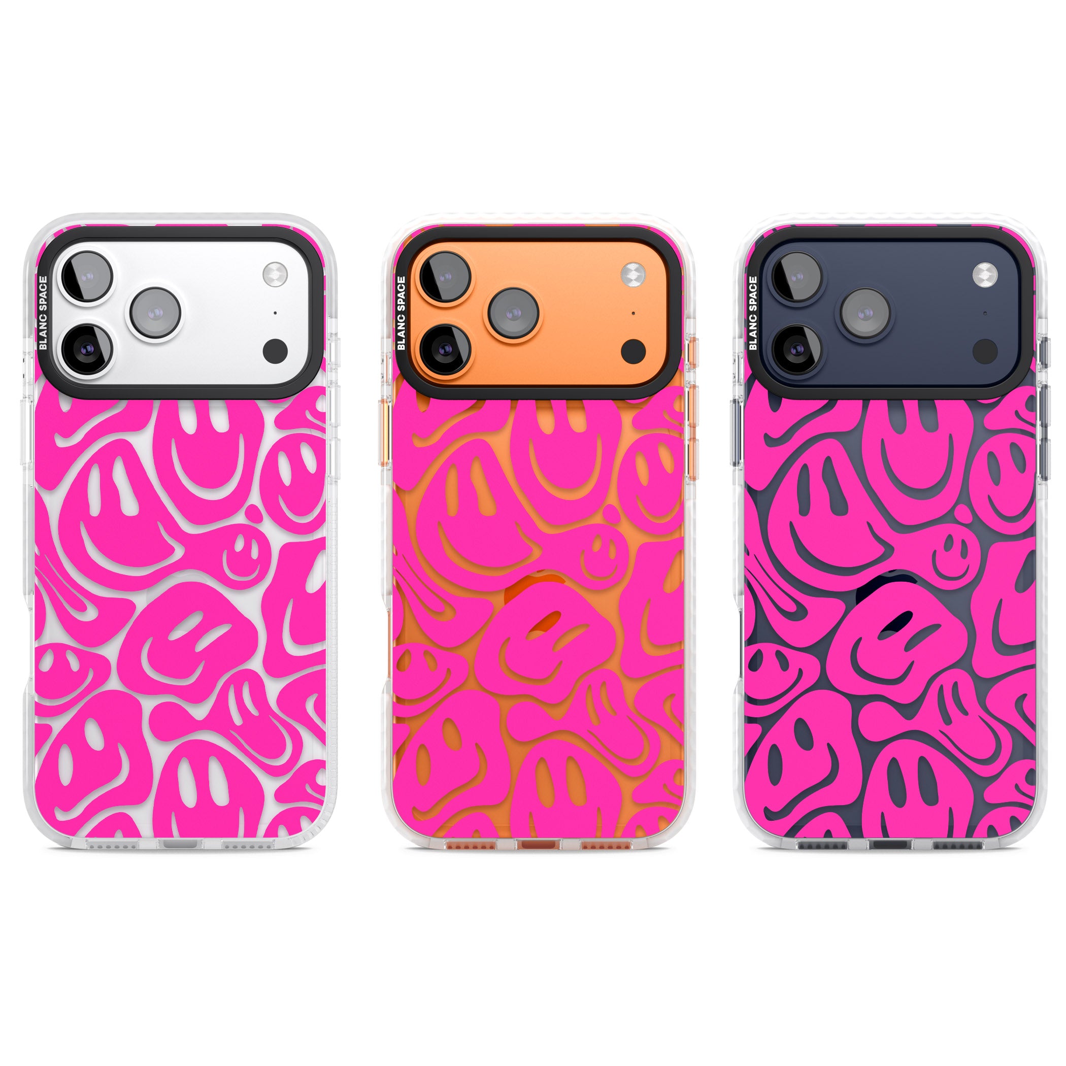 Pink Acid Faces iPhone 17 Pro Impact Clear Phone Case APT Impact Protection