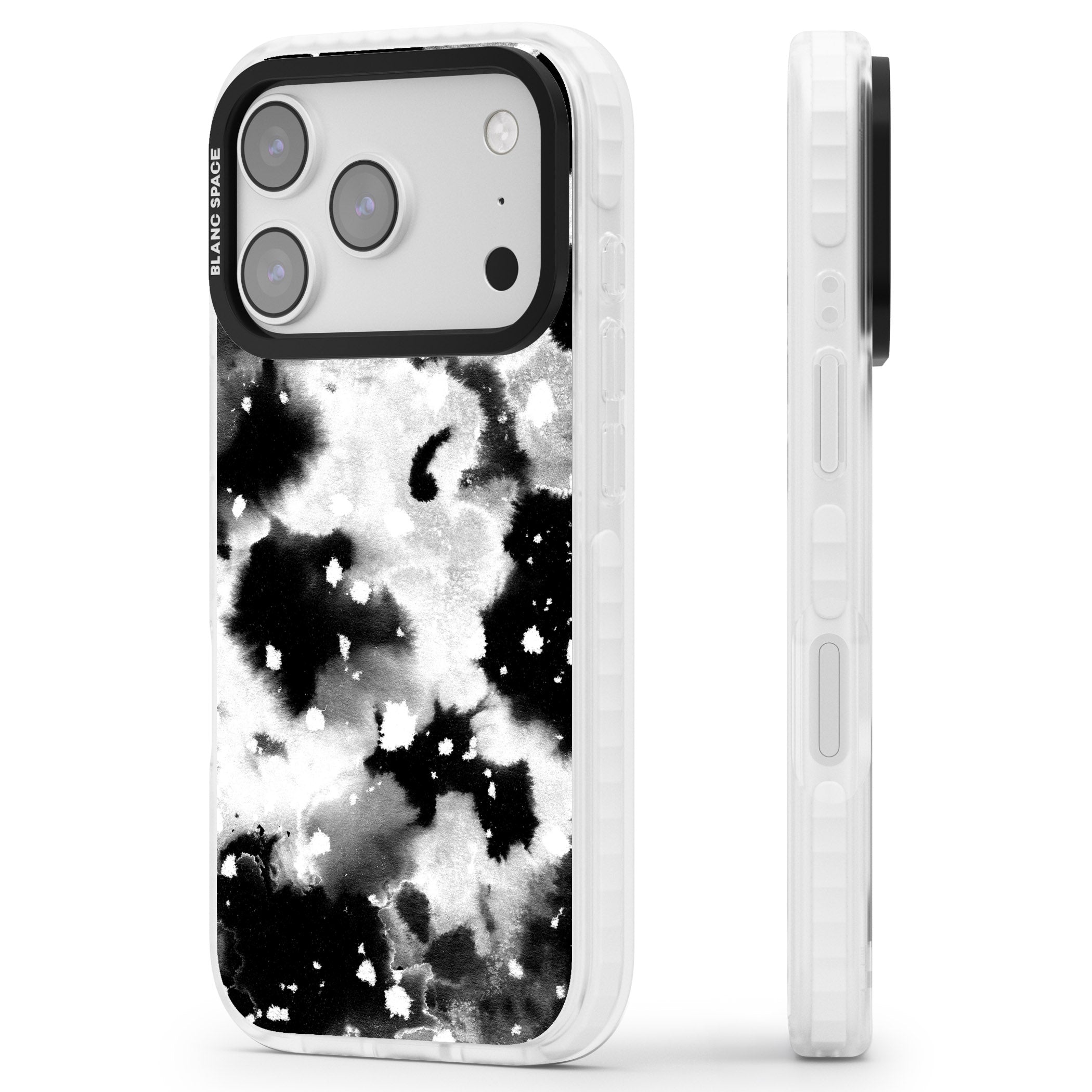 Acid Wash Ink Cloud iPhone 17 Pro Impact Clear Phone Case Side Profile