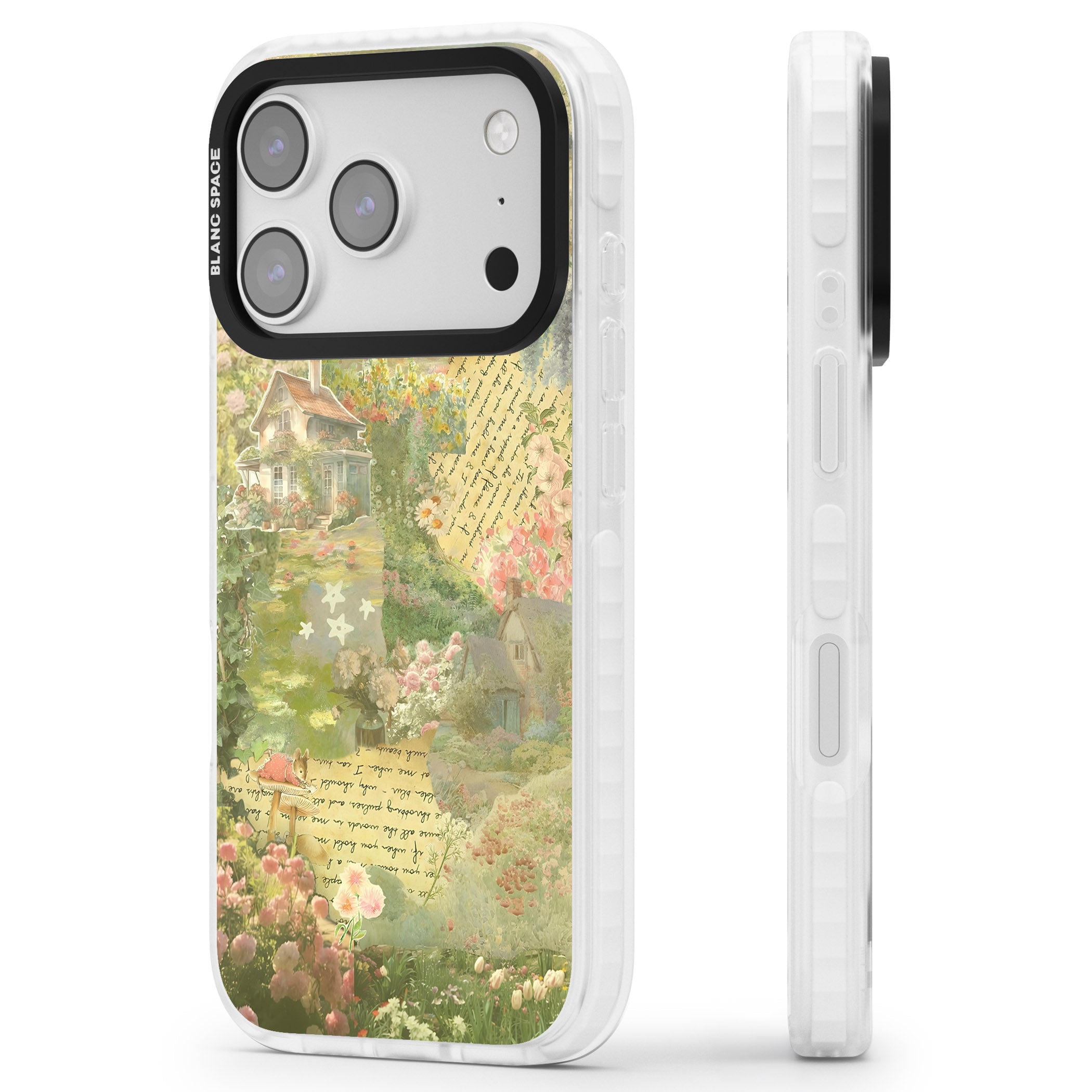Soft Spring Collage iPhone 17 Pro Impact Clear Phone Case Side Profile