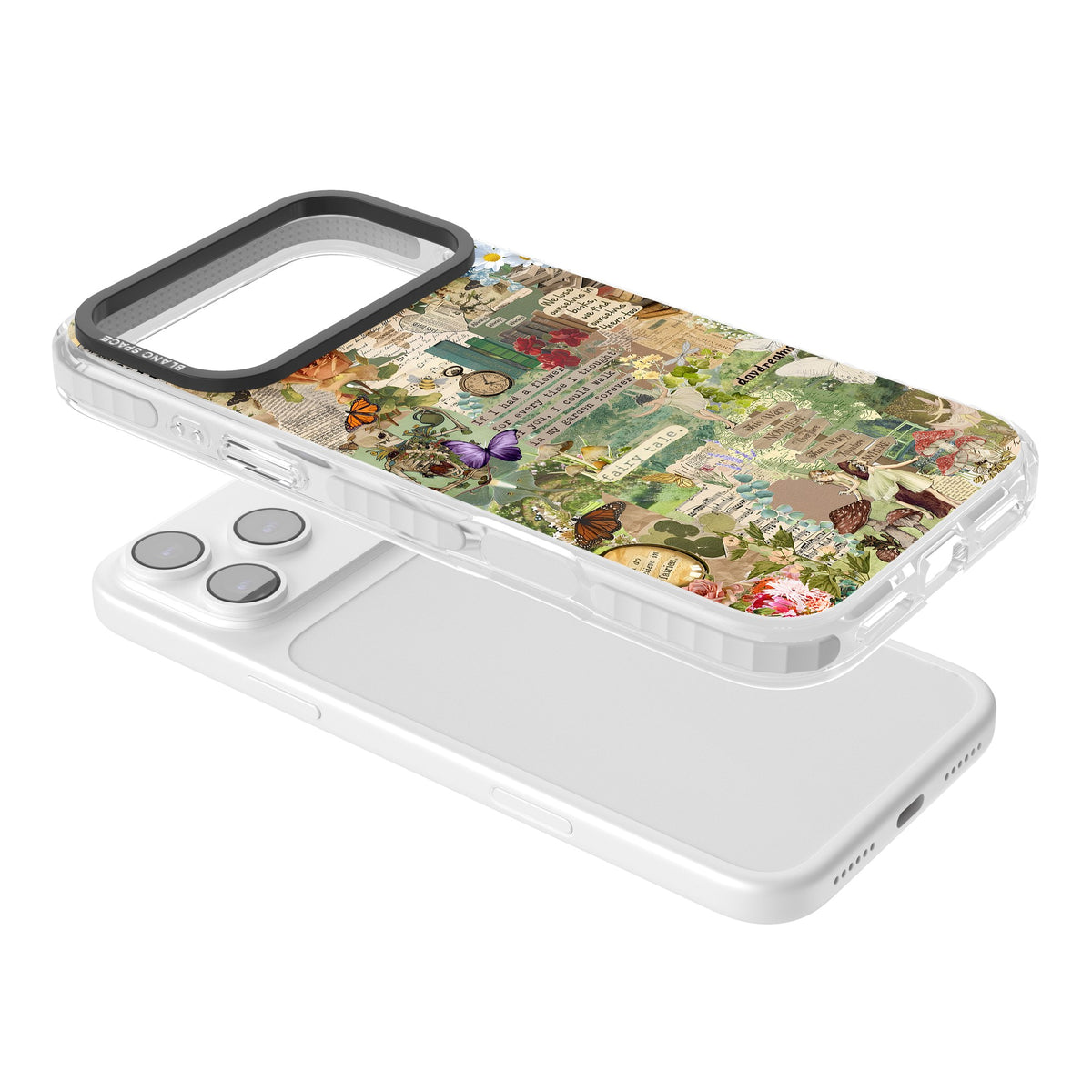 Enchanted Collage iPhone 17 Pro Max Impact Clear Phone Case angled