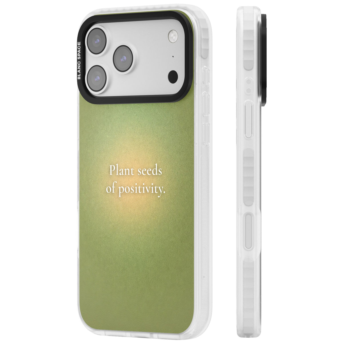 Seeds of Positivity iPhone 17 Pro Max Impact Clear Phone Case side