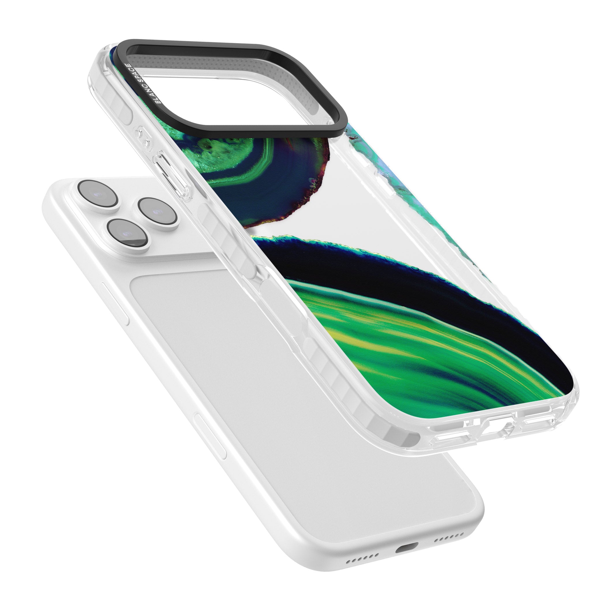 Green Geode Glow iPhone 17 Pro Impact Clear Phone Case Colours