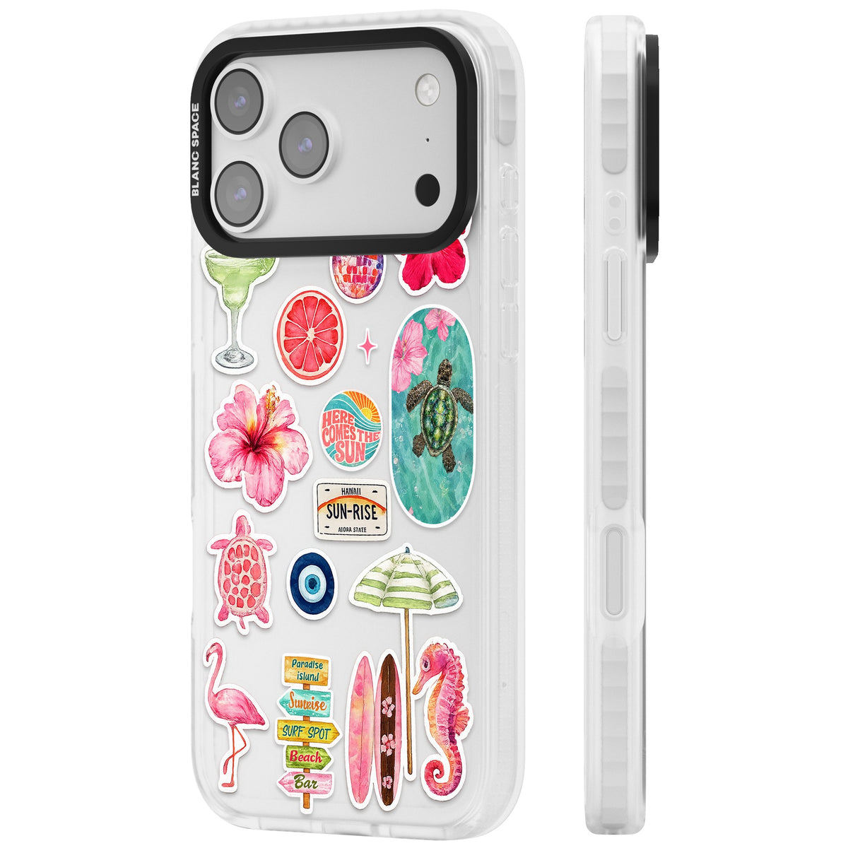 Aloha Sticker Mix iPhone 17 Pro Max Impact Clear Phone Case side