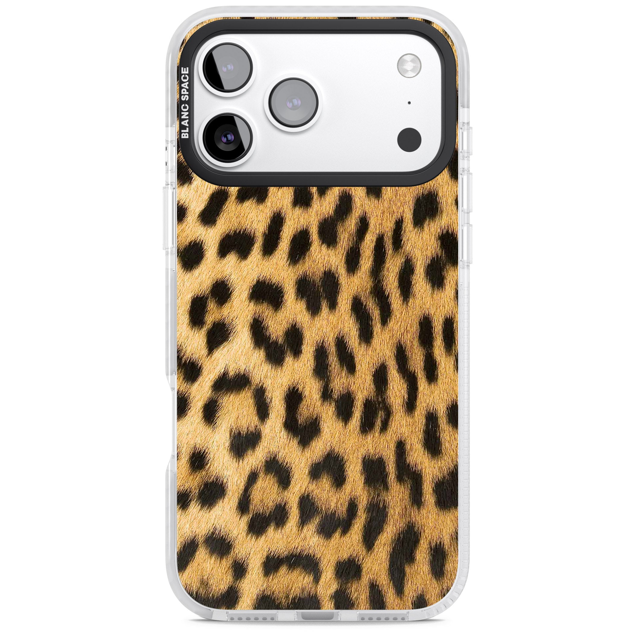 Designer Fashion Gold Leopard Print iPhone 17 Pro Impact Clear Phone Case