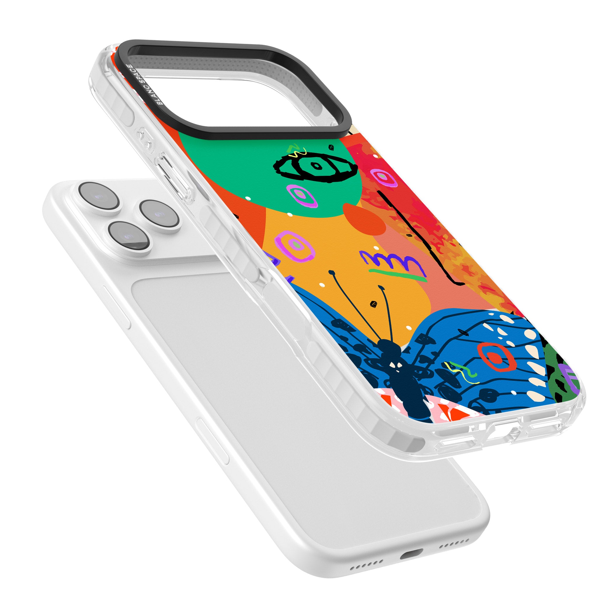 Abstract Butterfly iPhone 17 Pro Impact Clear Phone Case Colours