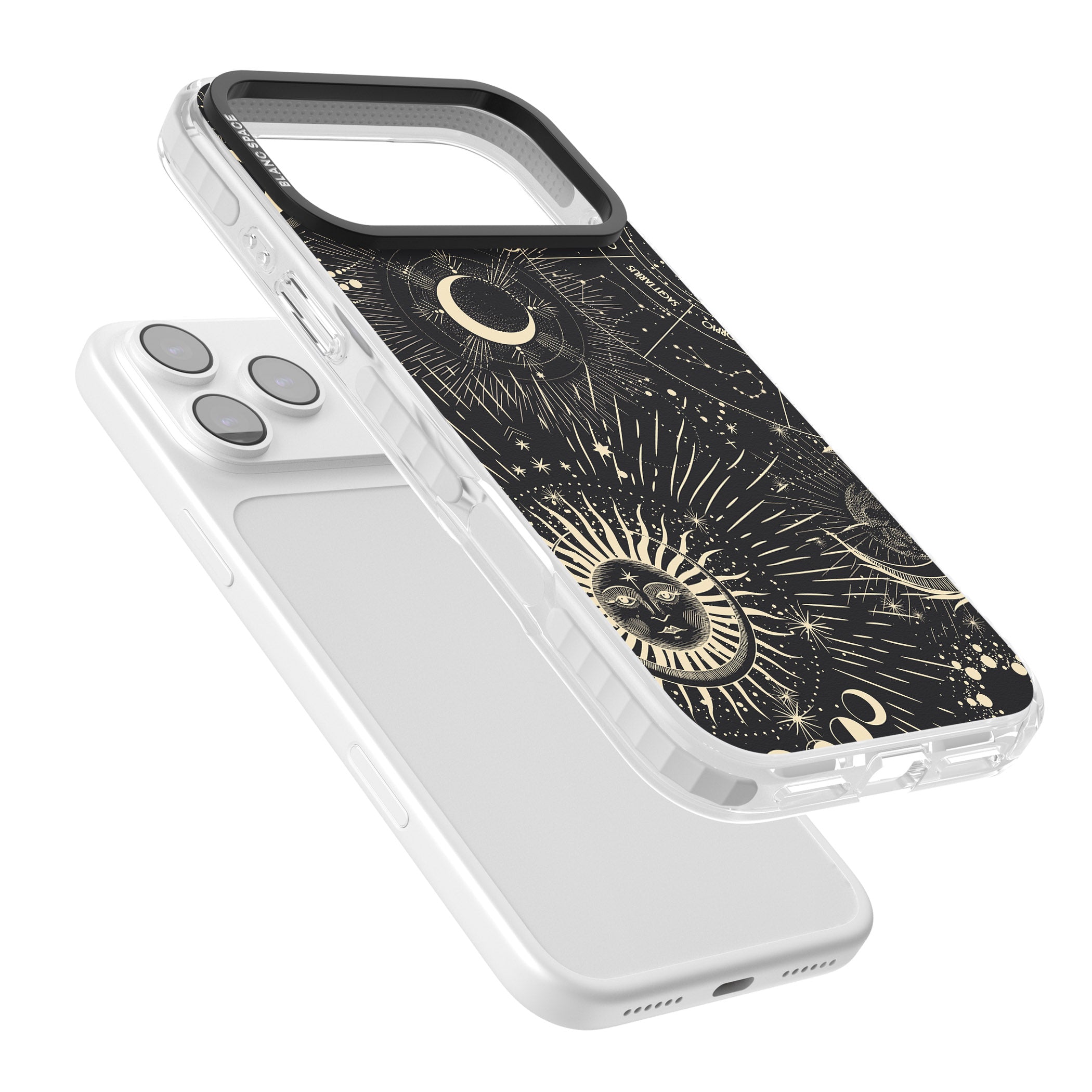 Cosmic Sun & Symbols Zodiac iPhone 17 Pro Impact Clear Phone Case Colours