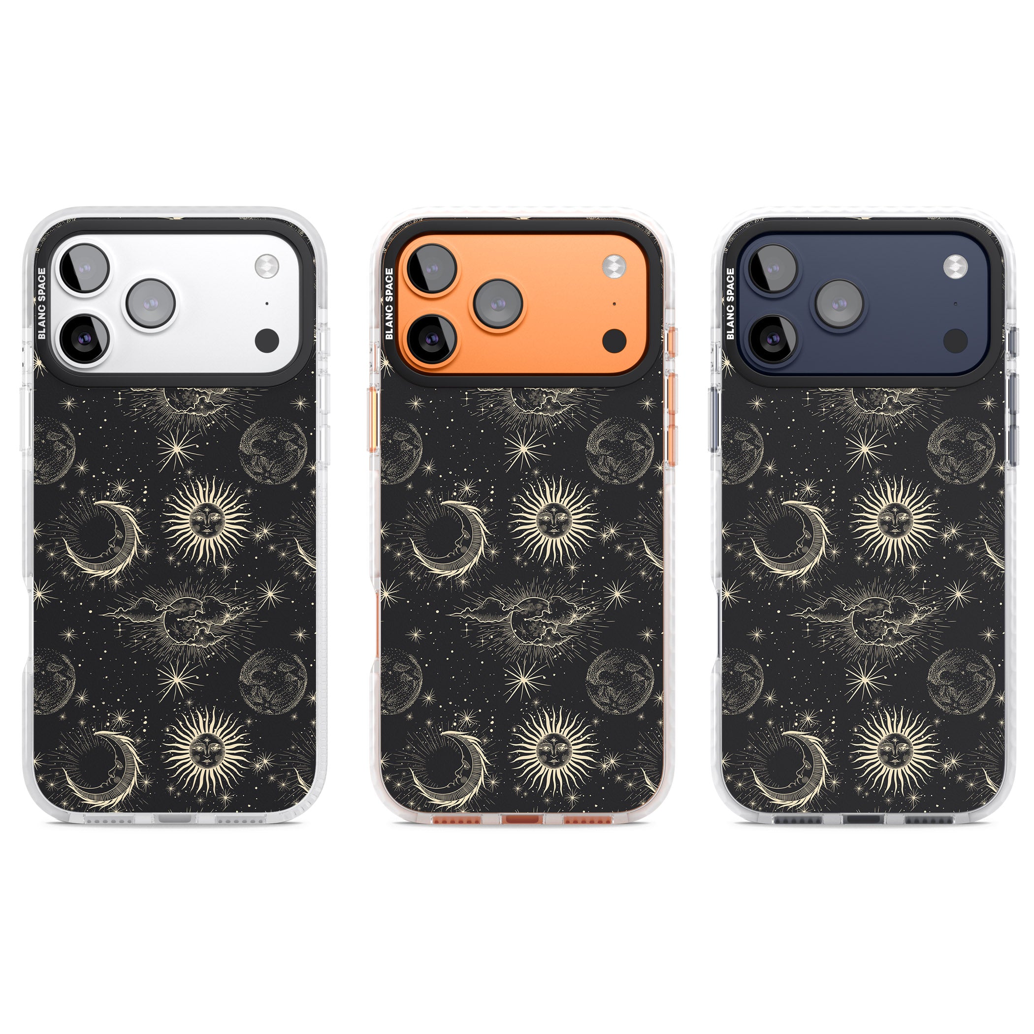 Suns & Moons Celestial Night iPhone 17 Pro Impact Clear Phone Case APT Impact Protection