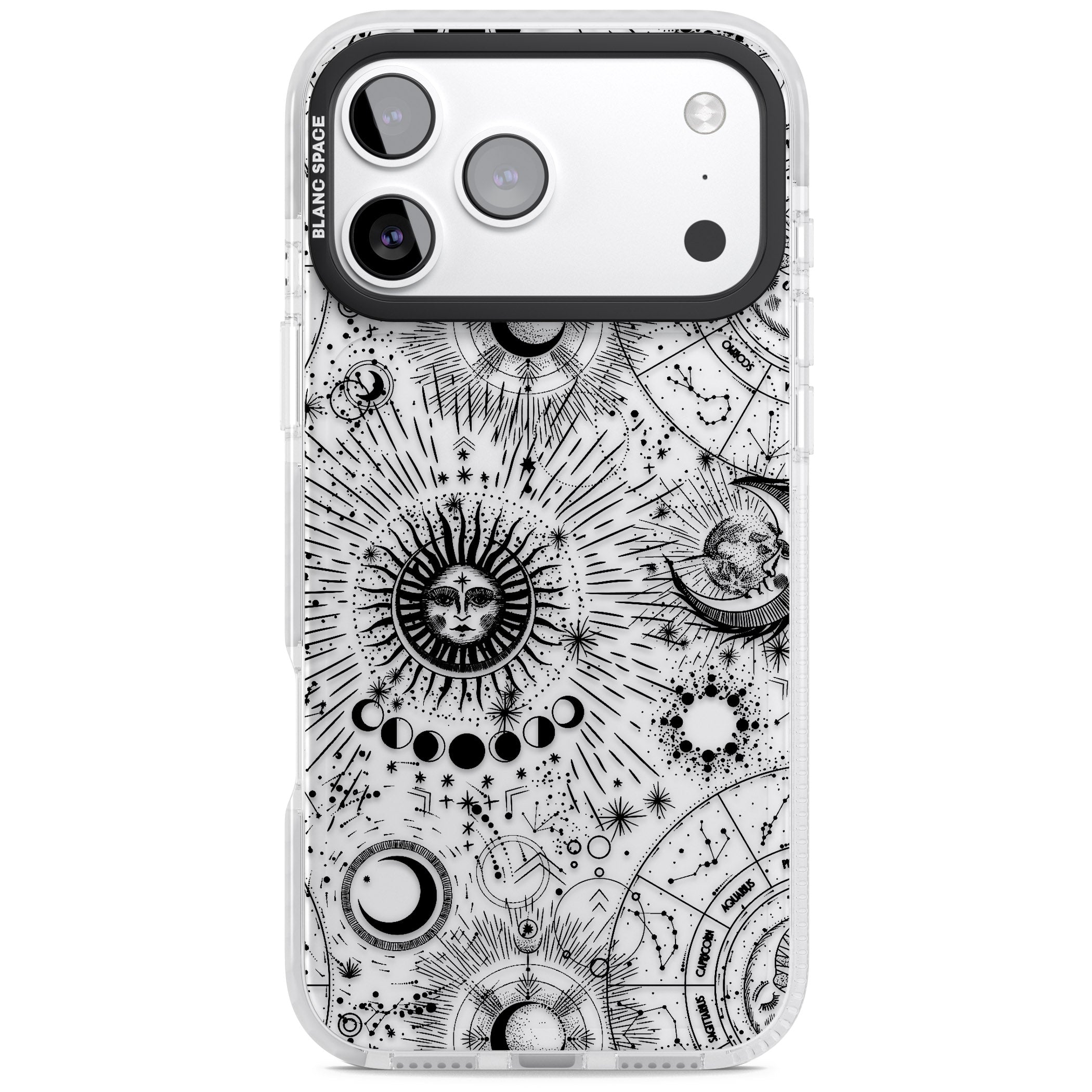 Suns & Zodiac Solar Chart iPhone 17 Pro Impact Clear Phone Case