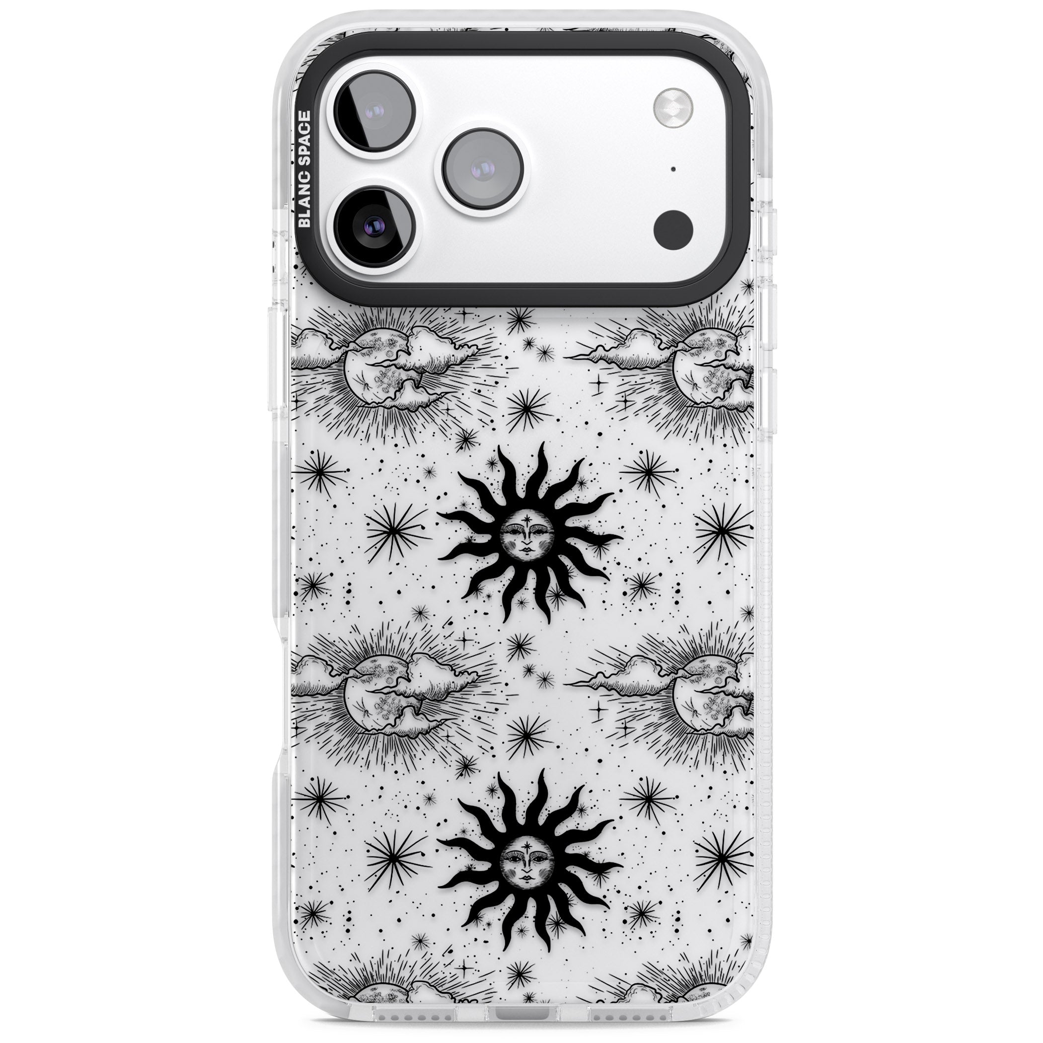 Vintage Sun & Moon iPhone 17 Pro Impact Clear Phone Case