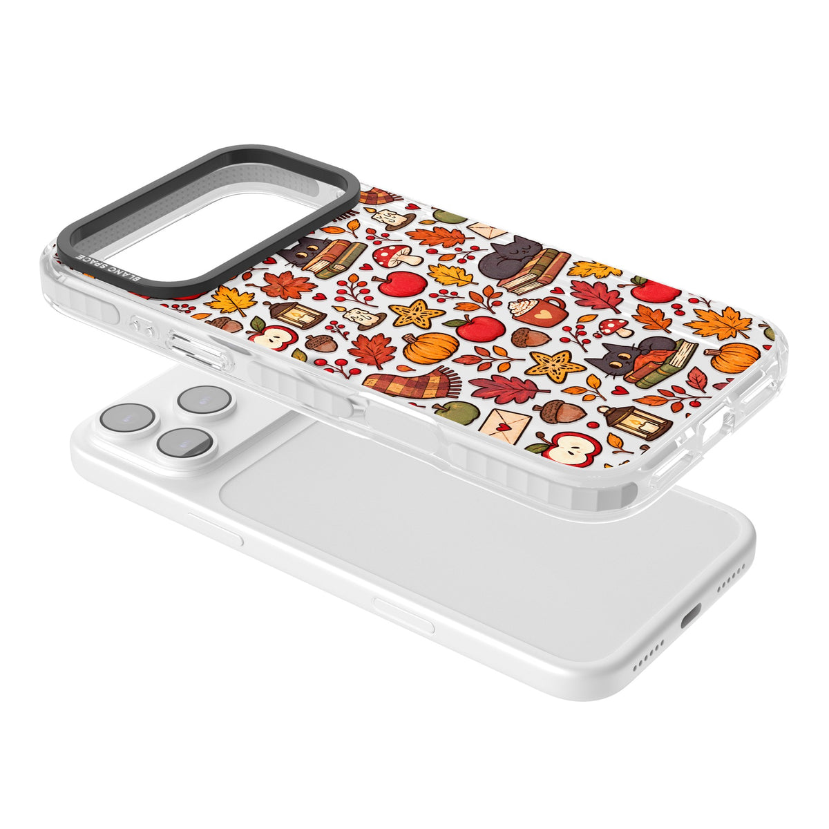 Autumn Mix iPhone 17 Pro Max Impact Clear Phone Case angled
