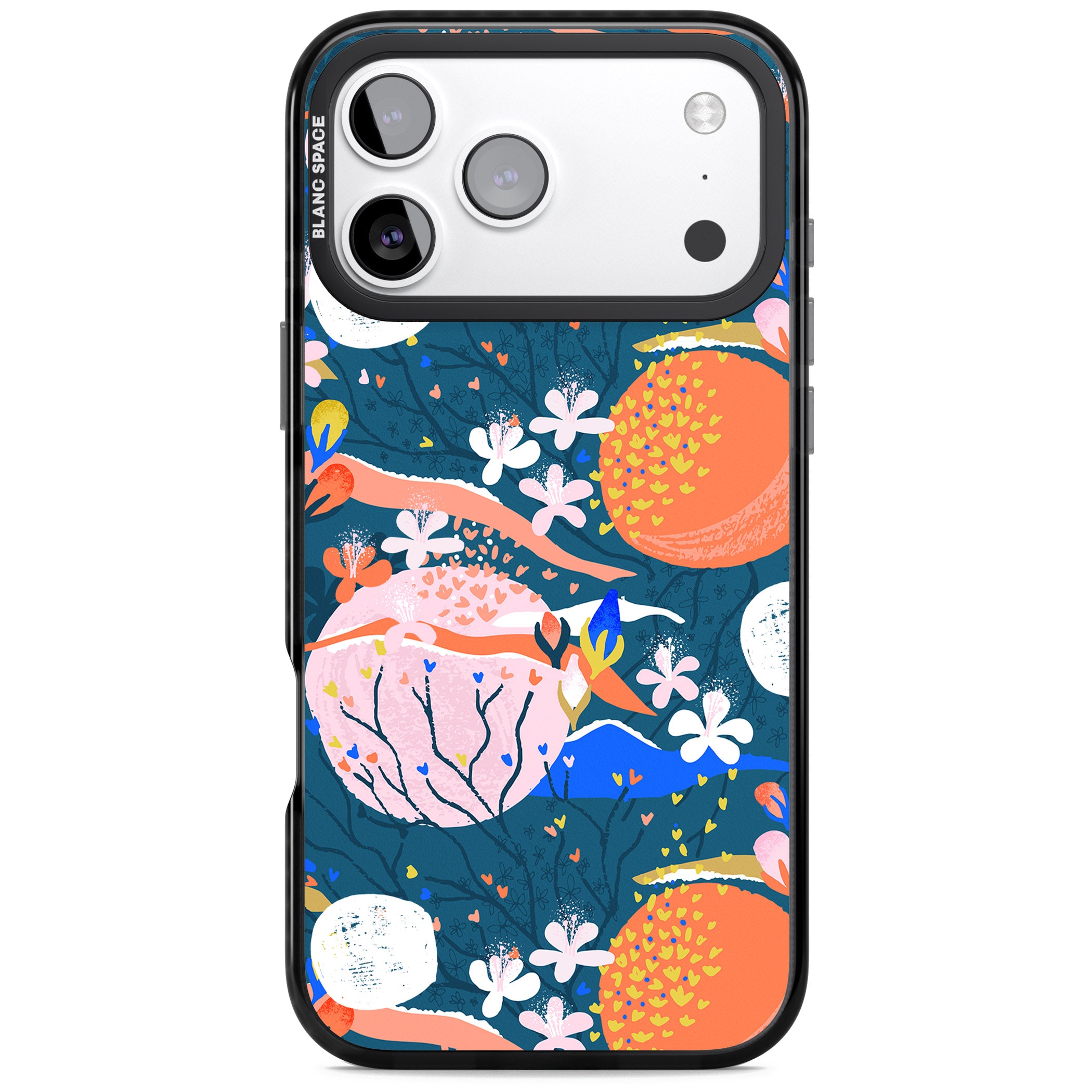 Vibrant Coral Pattern iPhone 17 Pro Impact Black Phone Case