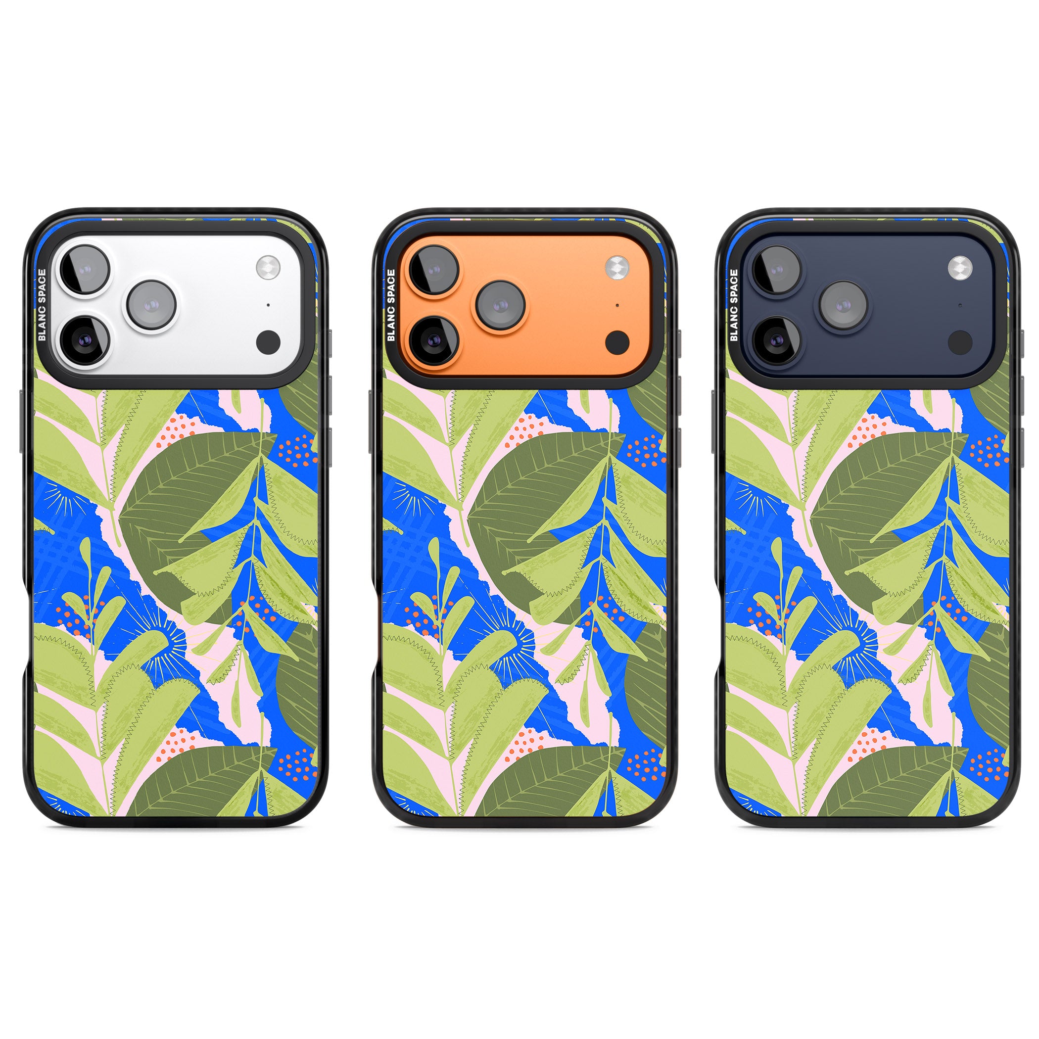 Fern Leaves Abstract Pattern iPhone 17 Pro Impact Black Phone Case APT Impact Protection