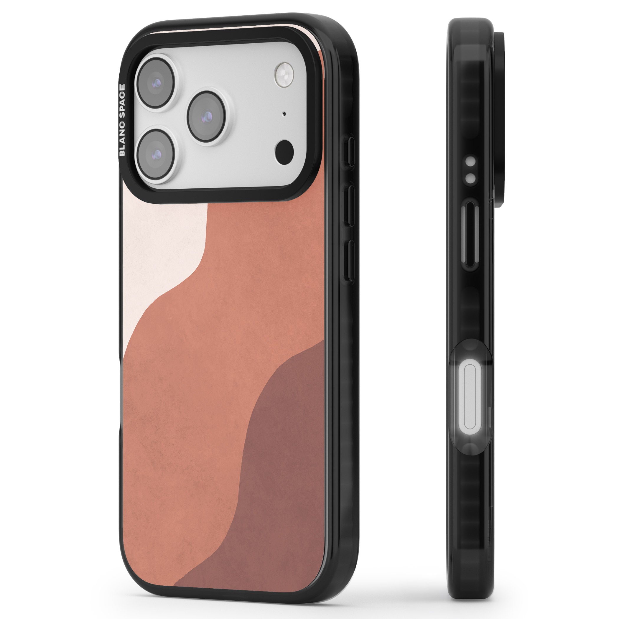 Lush Abstract Watercolour Design #3 iPhone 17 Pro Impact Black Phone Case Side Profile