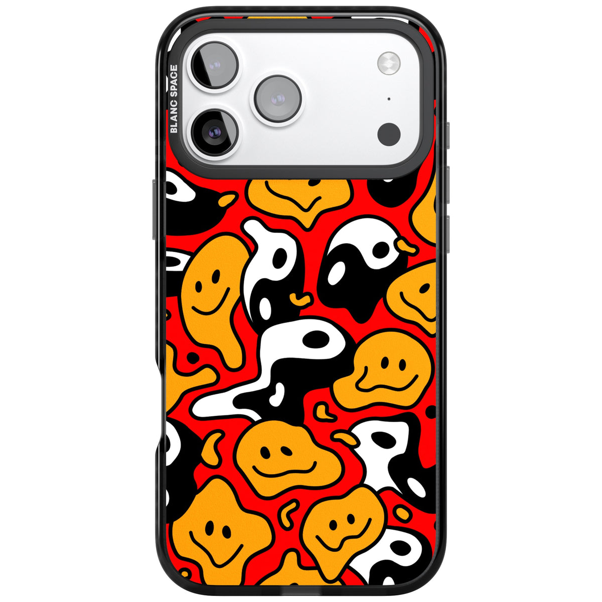 Yin Yang Acid Face iPhone 17 Pro Max Impact Black Phone Case front
