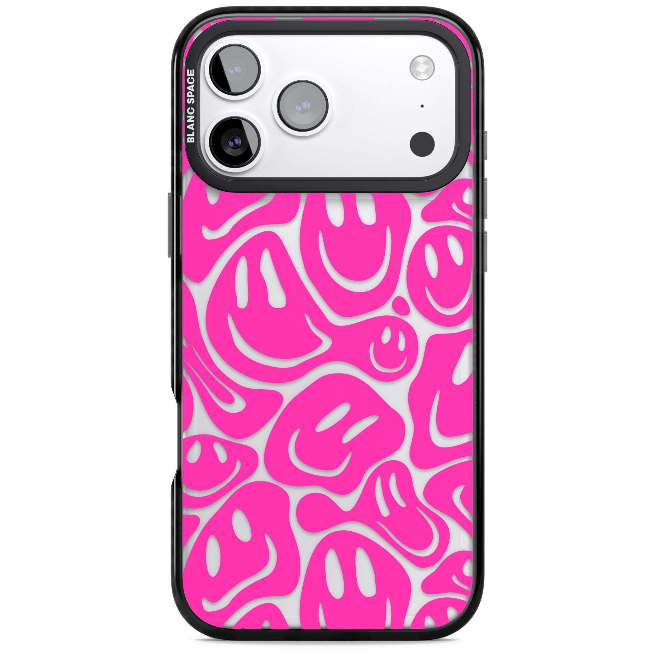 Pink Acid Faces iPhone 17 Pro Impact Black Phone Case