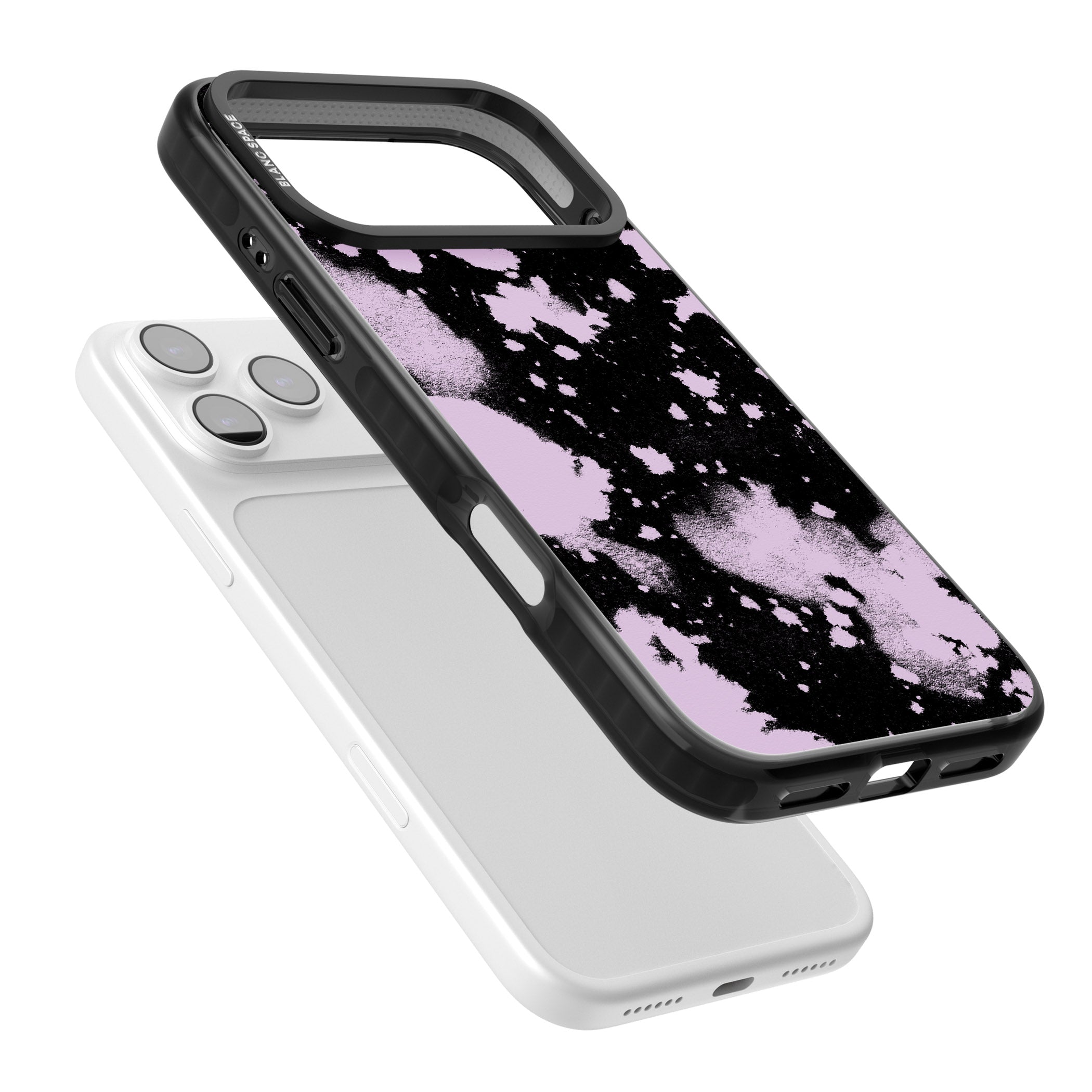 Pink & Black Acid Wash Tie Dye iPhone 17 Pro Impact Black Phone Case Colours