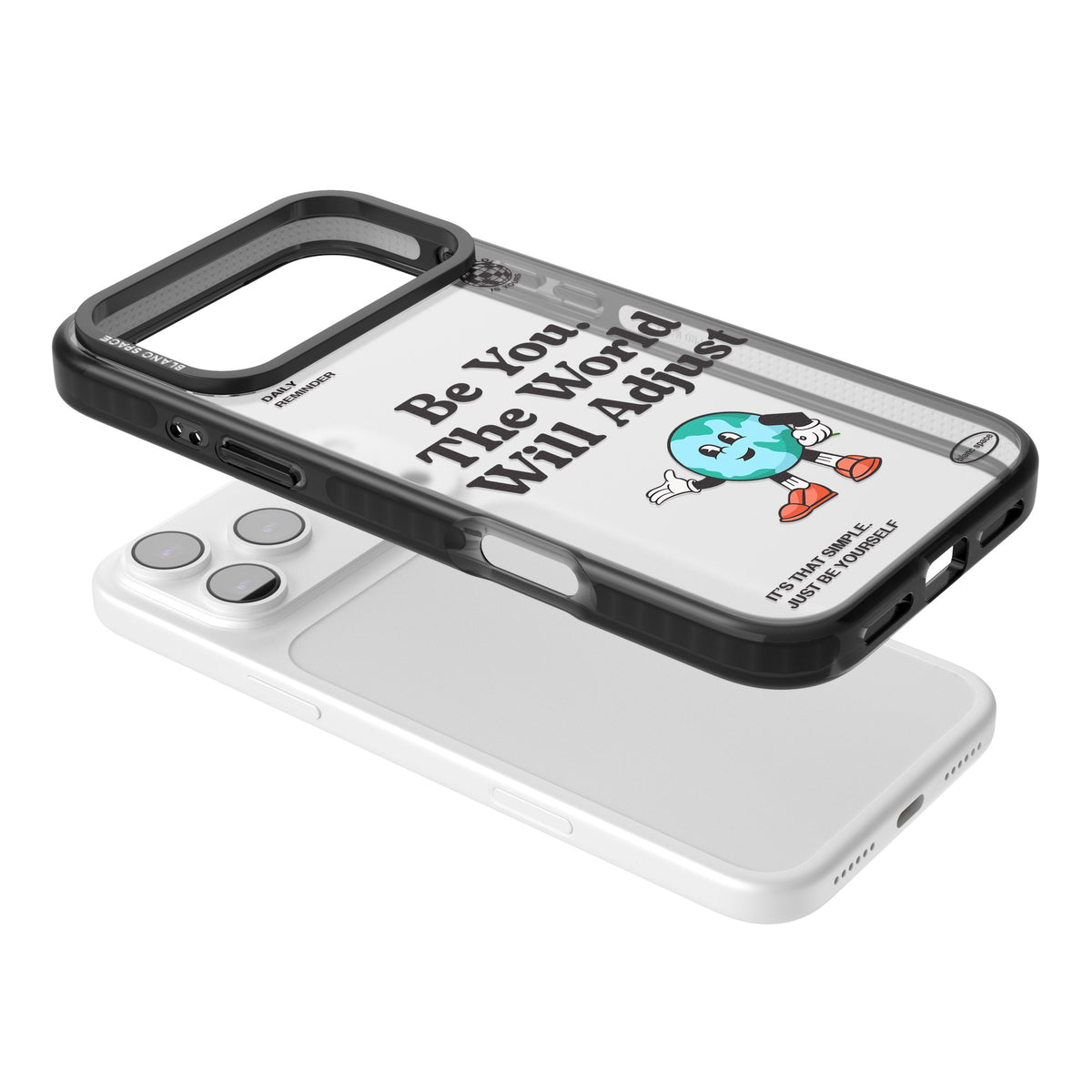 Be You The World Will Adjust iPhone 17 Pro Max Impact Black Phone Case angled