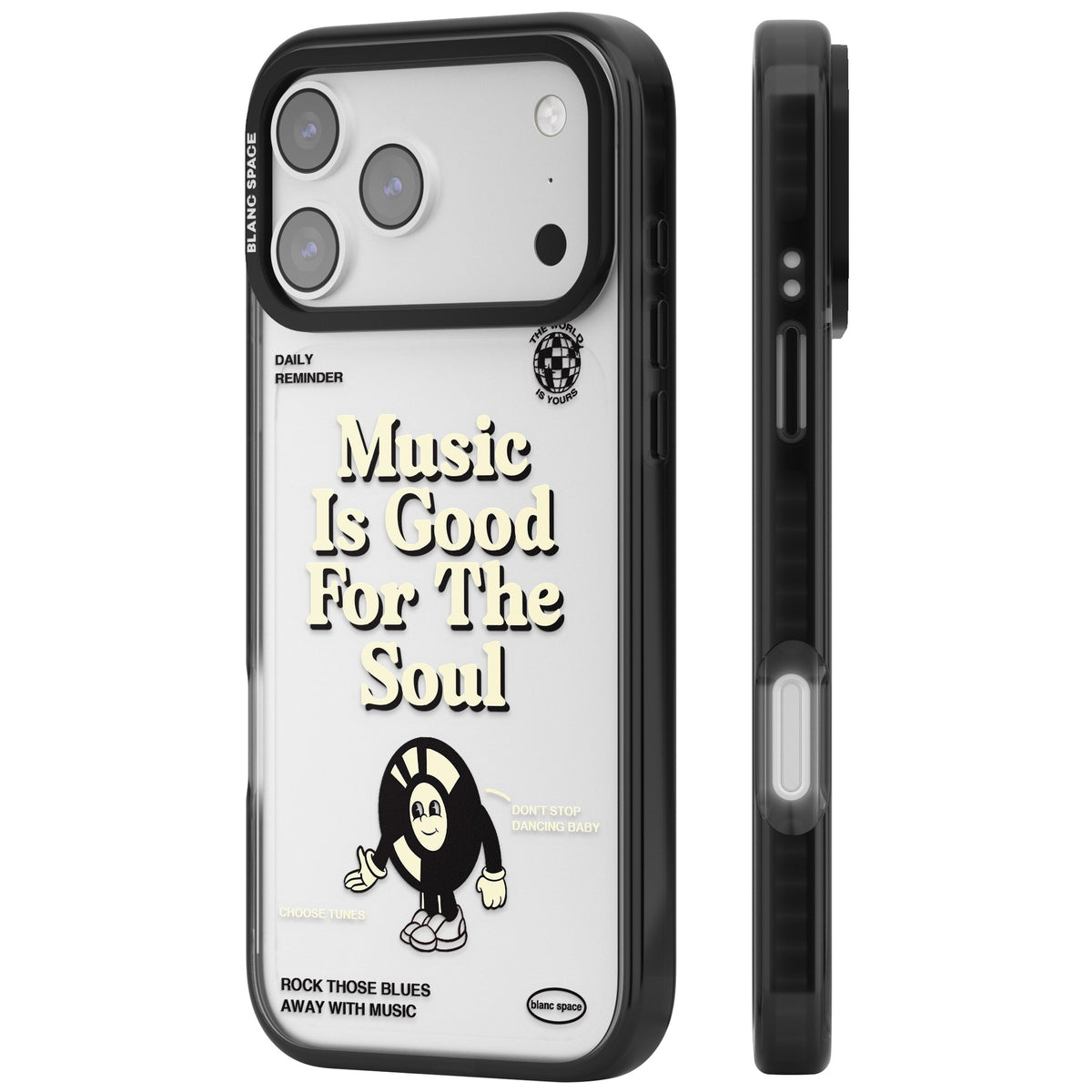 Music Is Good For The Soul iPhone 17 Pro Max Impact Black Phone Case side
