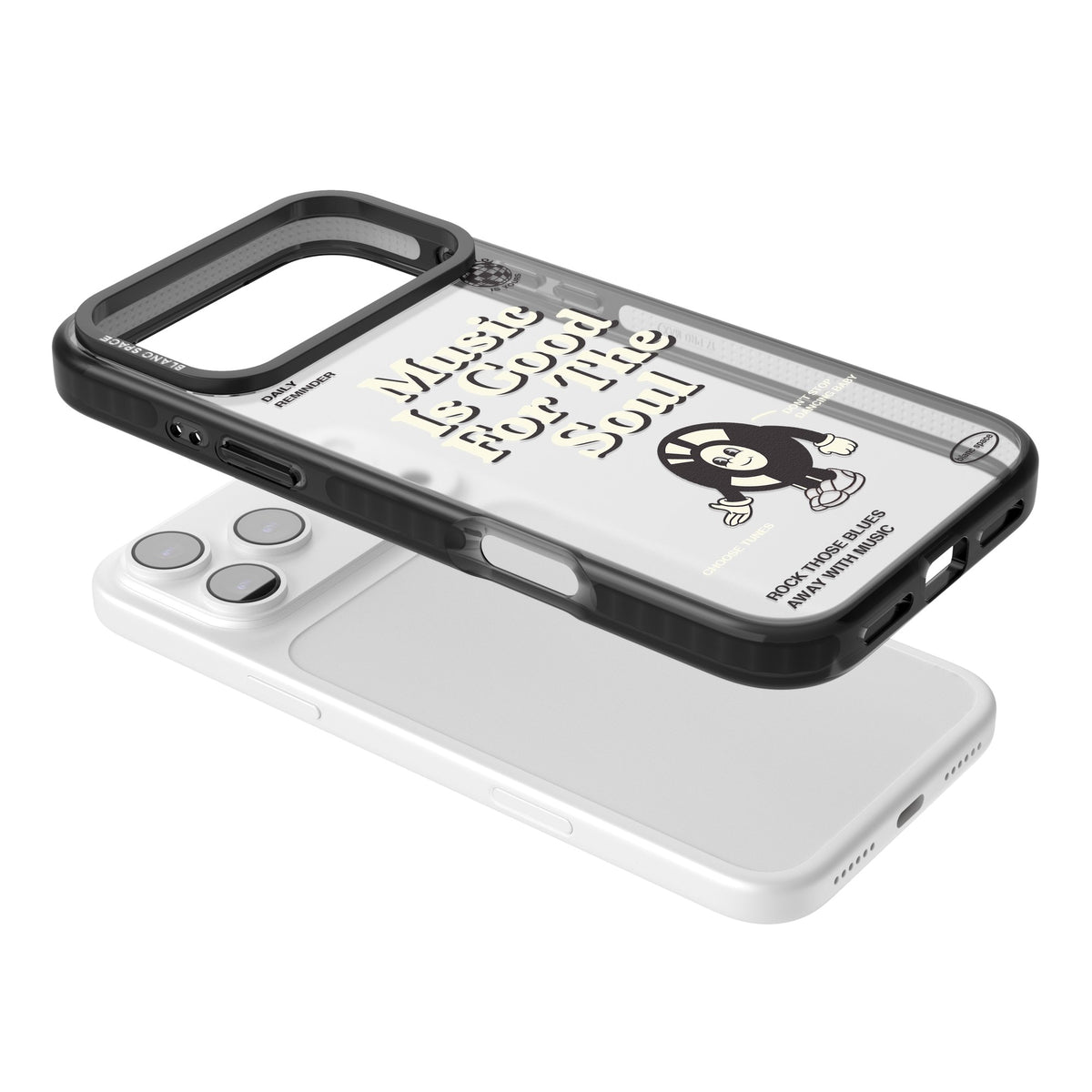 Music Is Good For The Soul iPhone 17 Pro Max Impact Black Phone Case angled