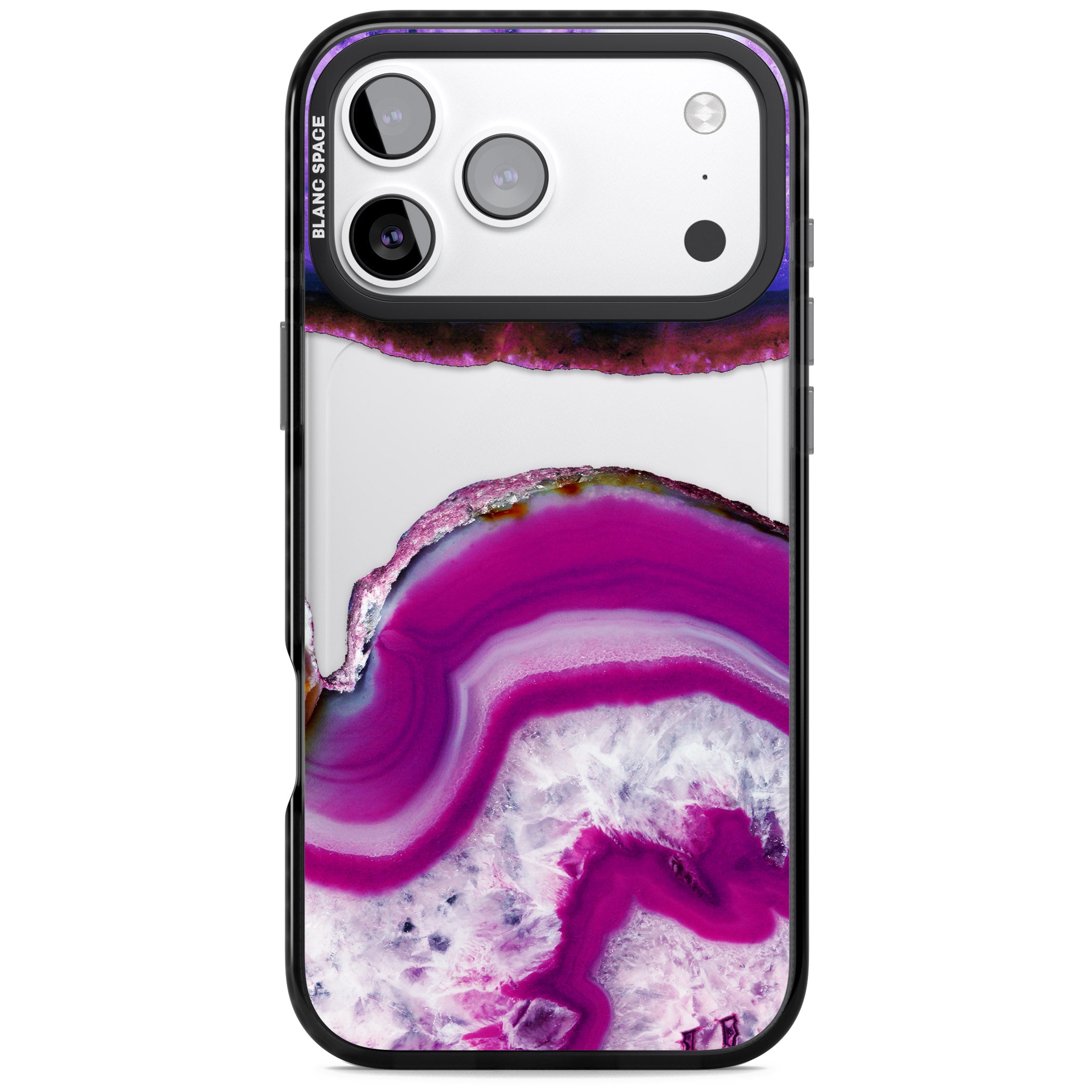 Amethyst Crystal Slice iPhone 17 Pro Impact Black Phone Case