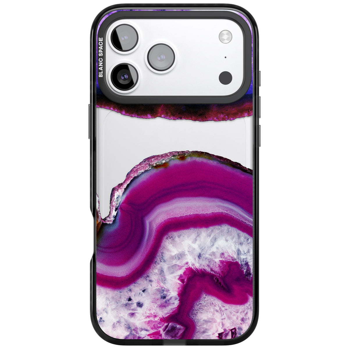 Amethyst Crystal Slice iPhone 17 Pro Max Impact Black Phone Case front