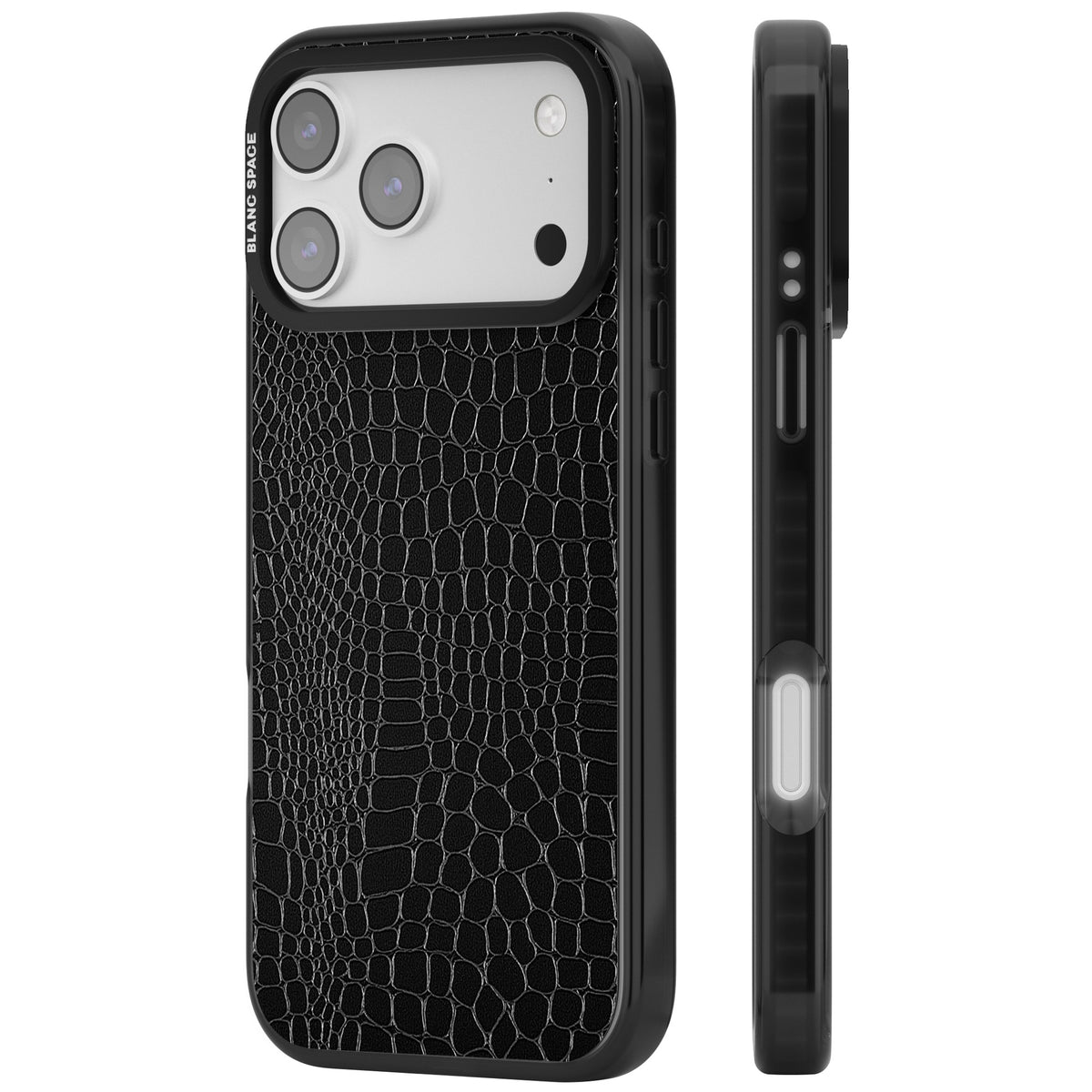 Black Snakeskin iPhone 17 Pro Max Impact Black Phone Case side